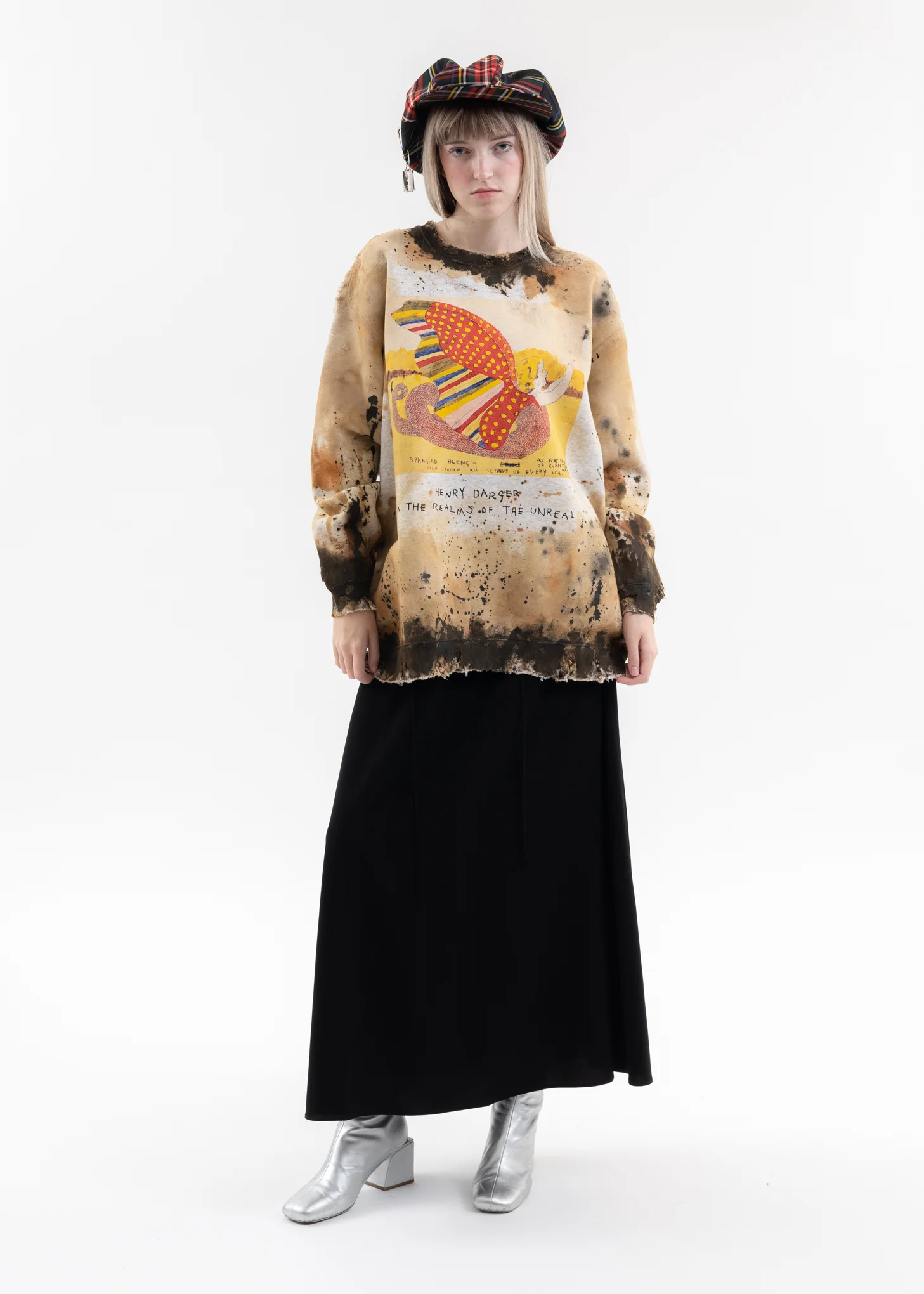 Paint Splatter Effect Pullover Sweat -  KIDILL × Henry Darger Collaboration - Image 5