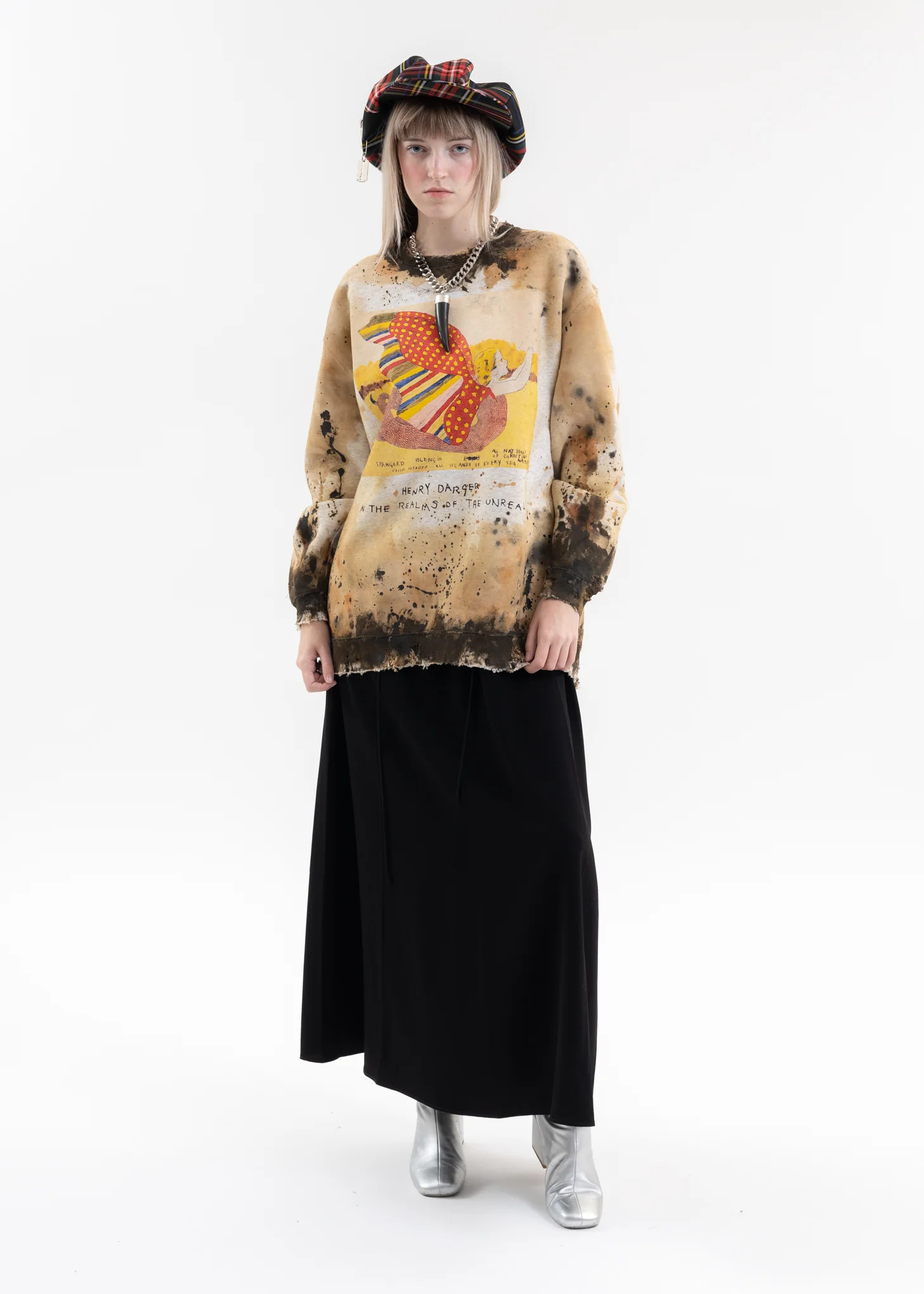 Paint Splatter Effect Pullover Sweat -  KIDILL × Henry Darger Collaboration - Image 6