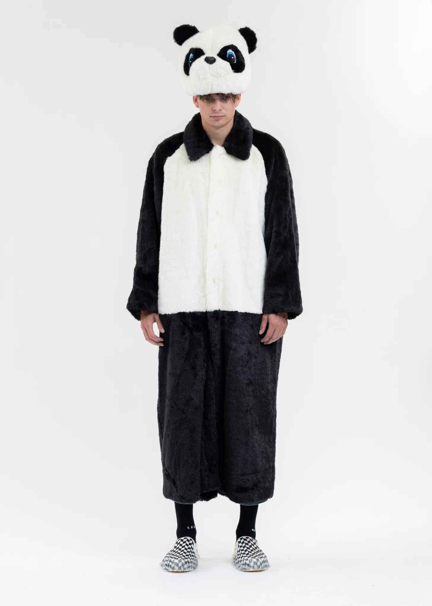 BLACK 2WAY COSTUME FUR COAT (PANDA)