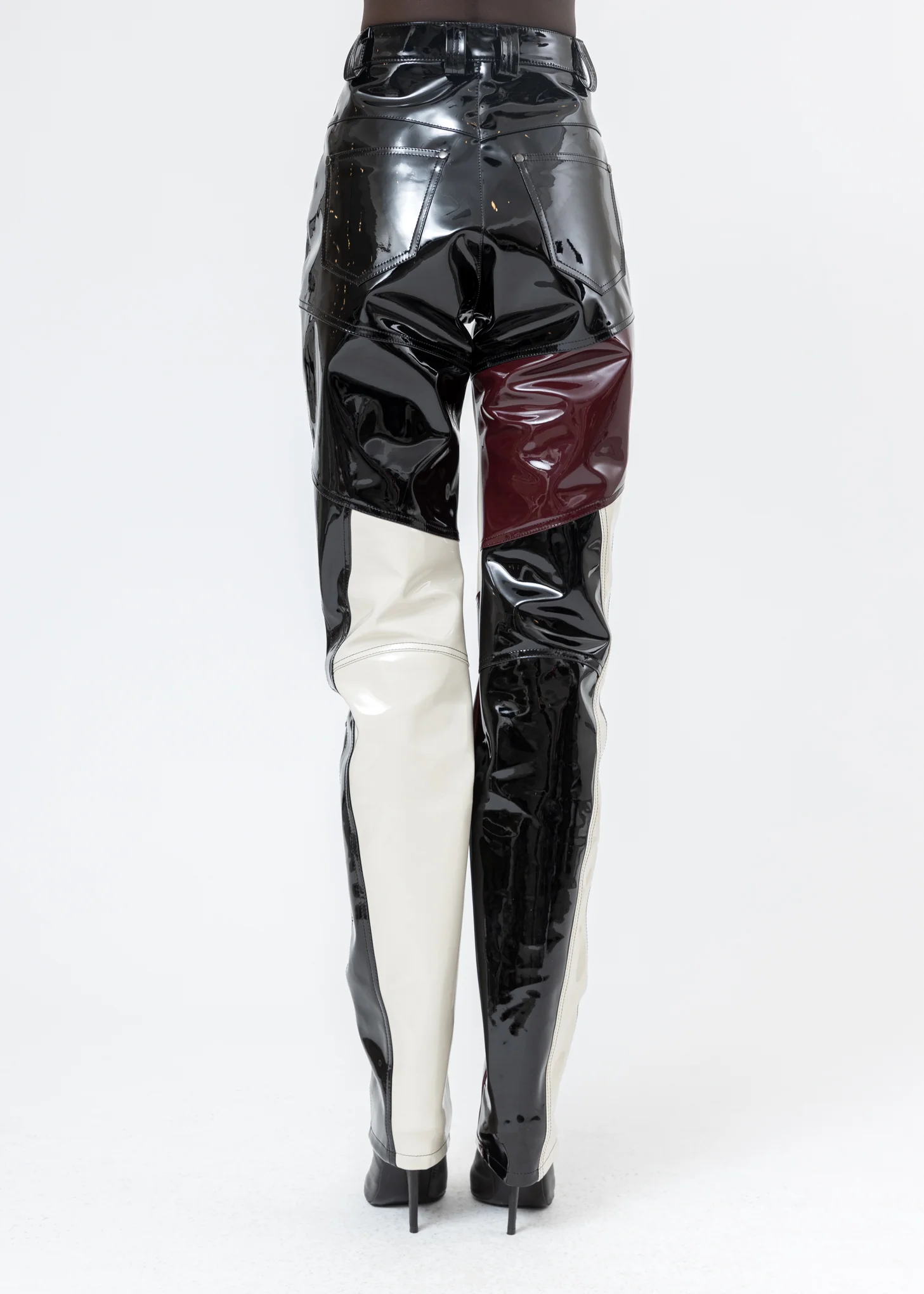 Patchwork Vinyl Trousers - Image 3