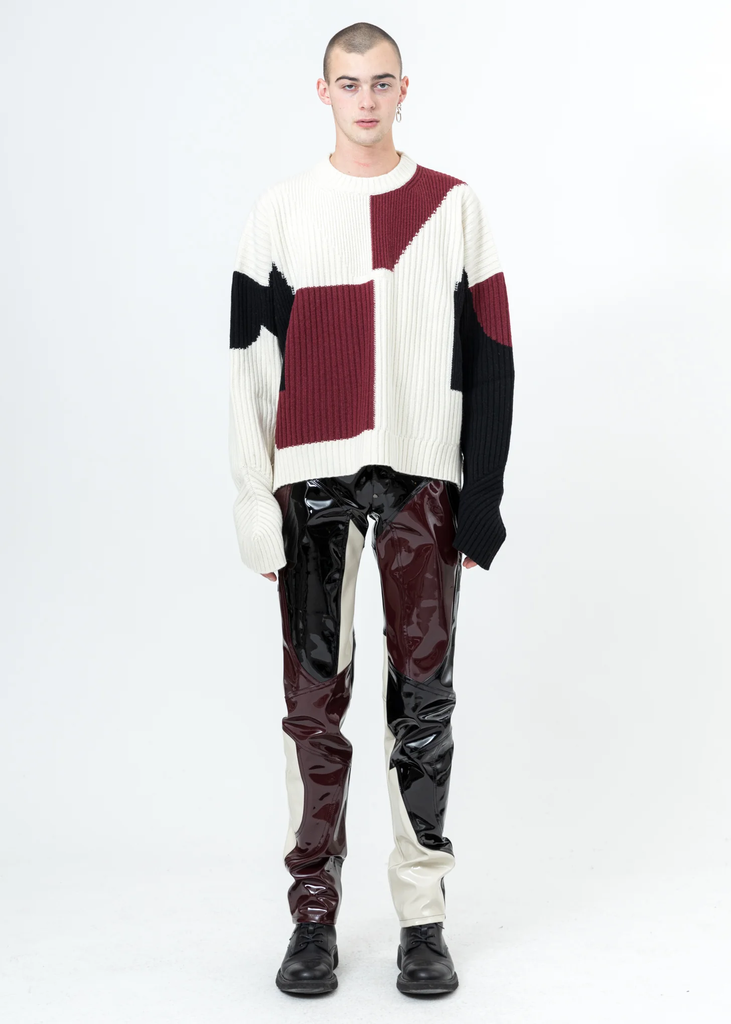 Patchwork Vinyl Trousers - Image 6