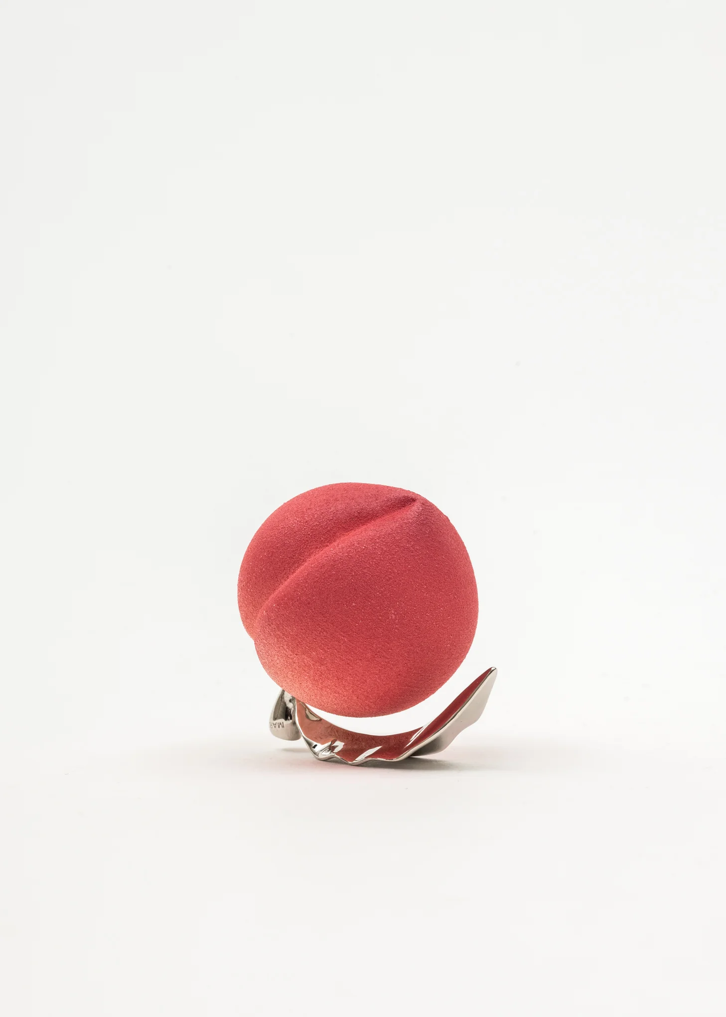 Peach Earring With Silver Leaf - Single - Image 5