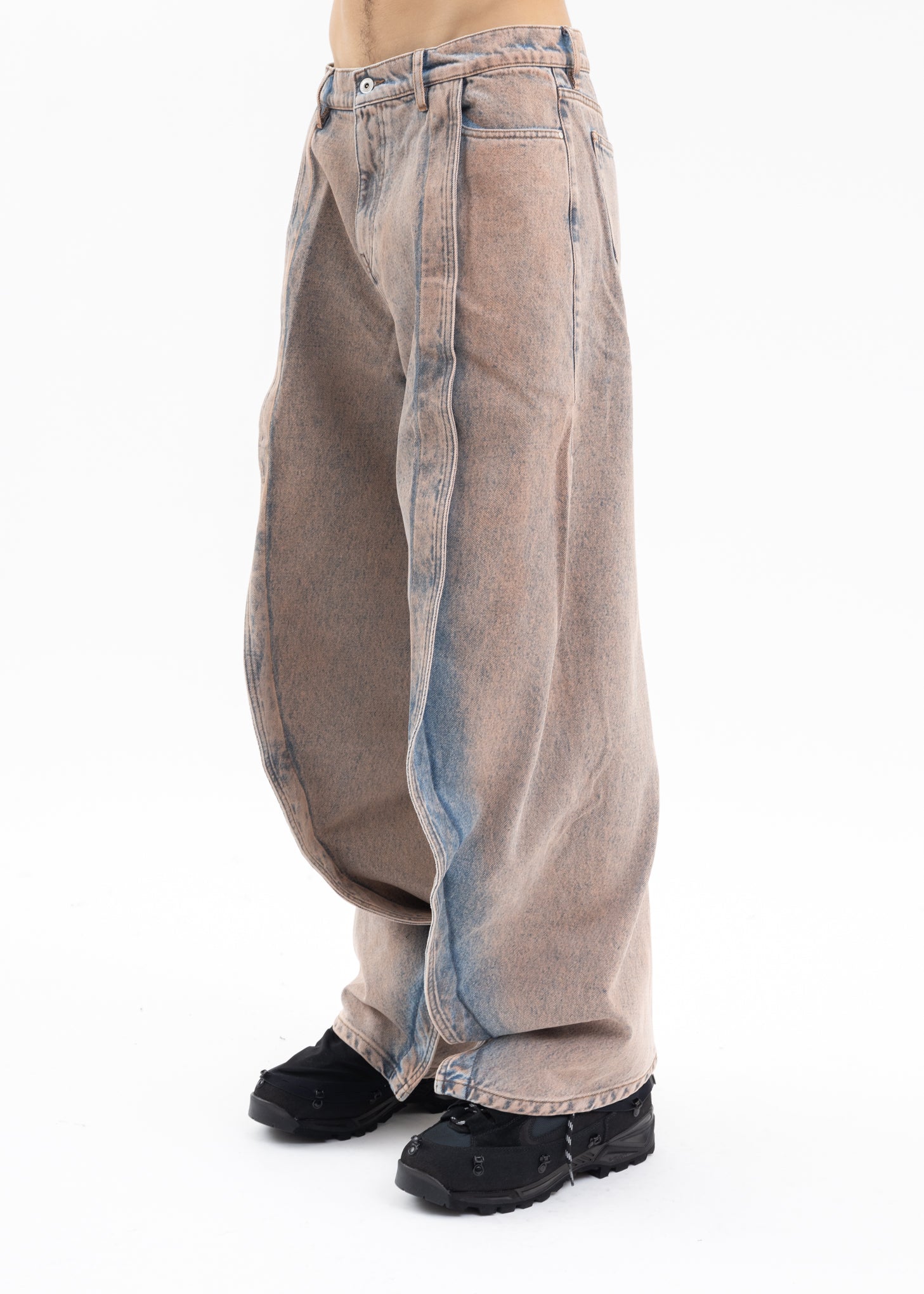 PEACH/ ICE BLUE BANANA JEANS