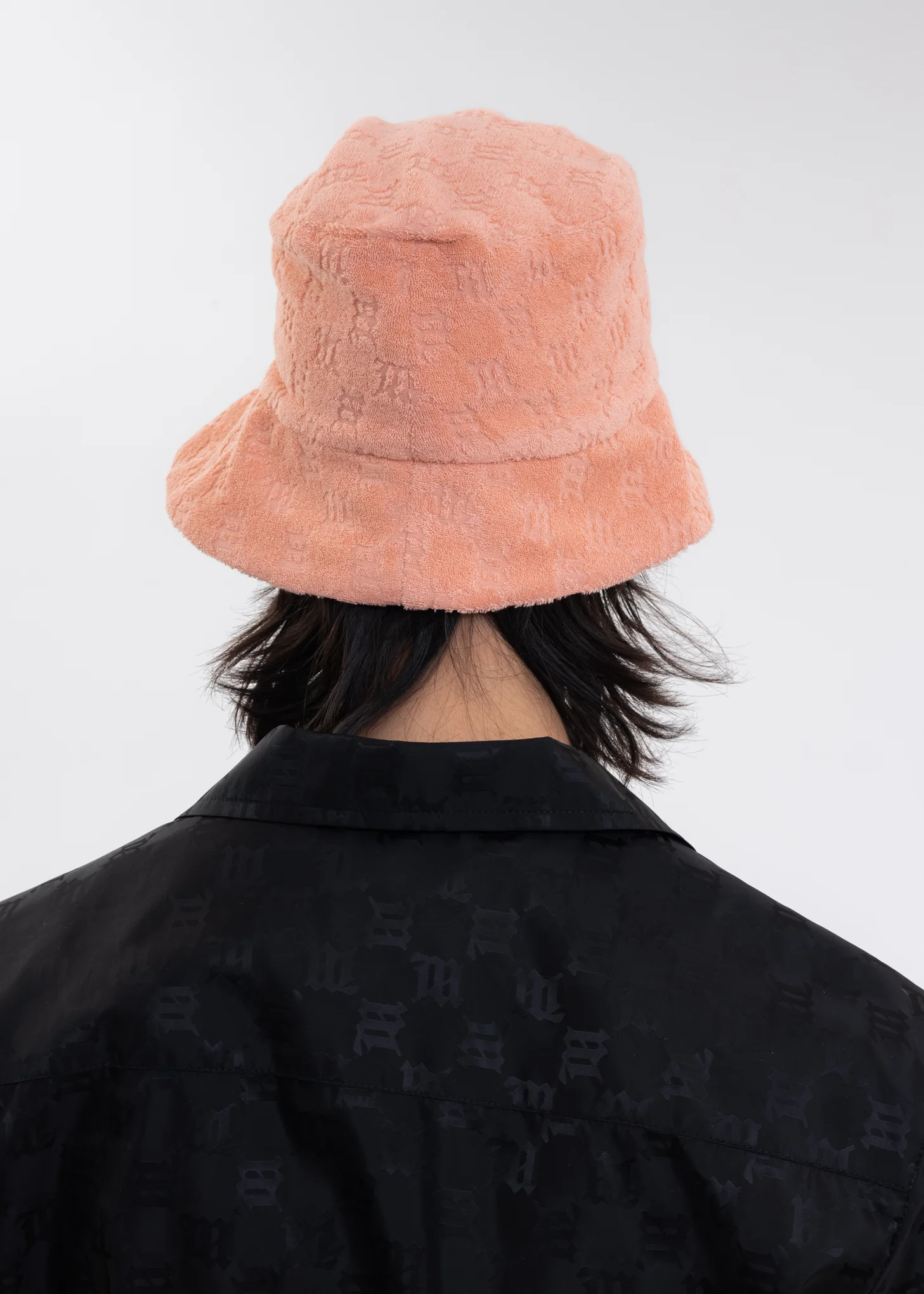 Peach MONOGRAM TOWELLING Bucket Hat - Image 2