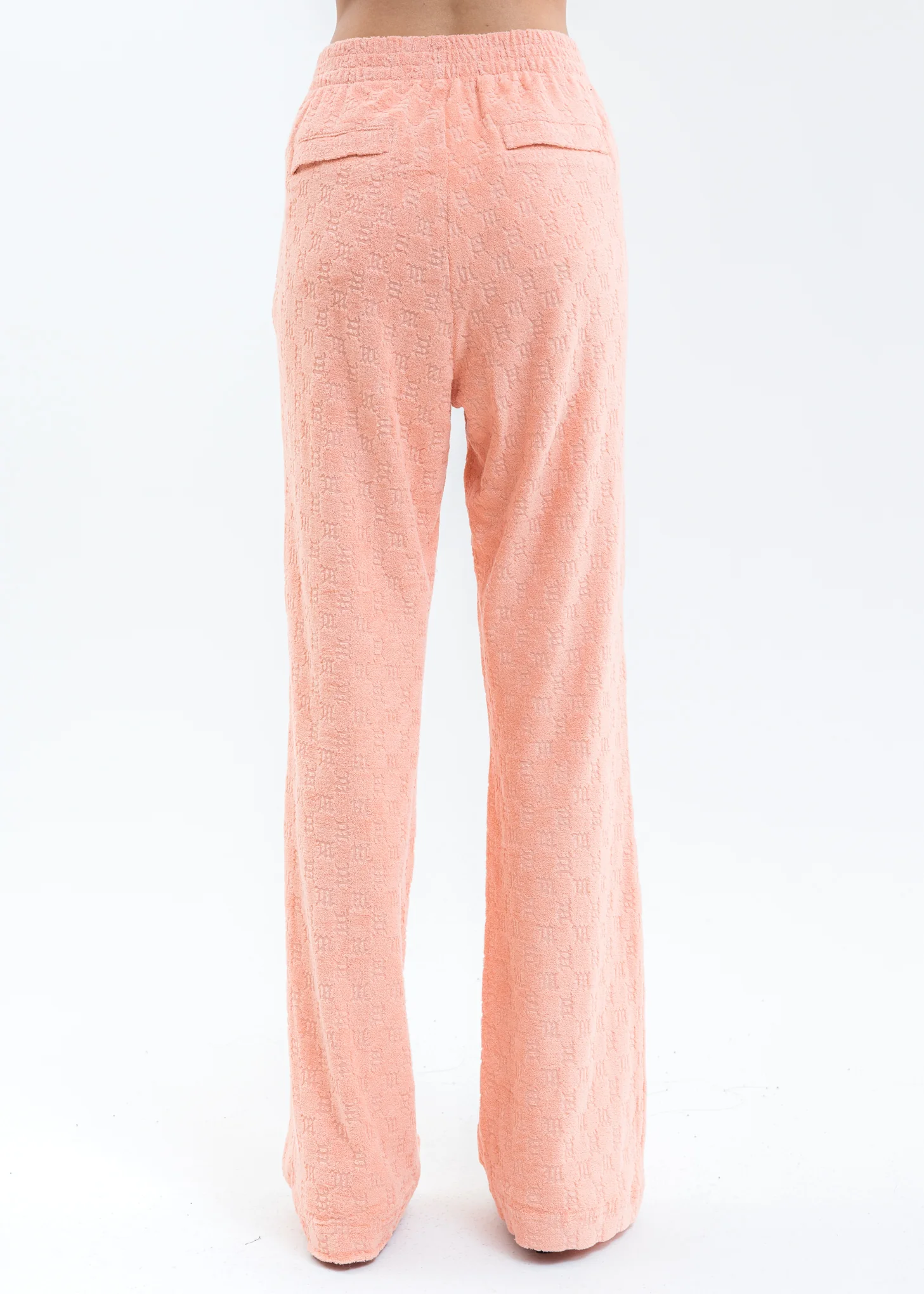 Peach MONOGRAM TOWELLING RELAXED Trousers - Image 3