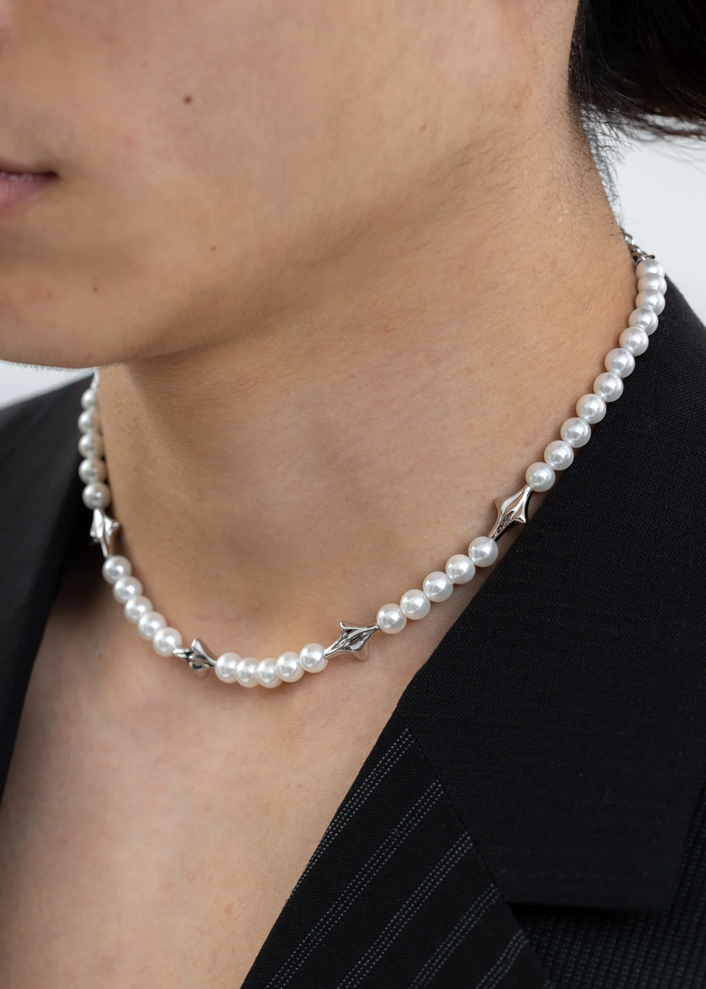 Pearl And Silver Stars Necklace - Image 3