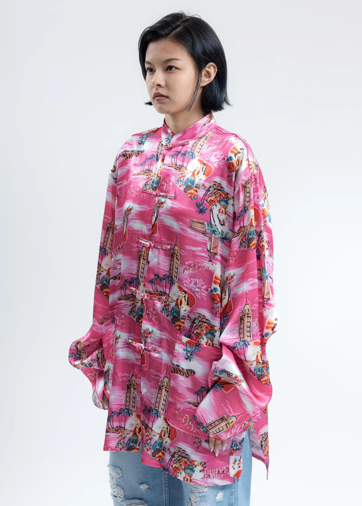Pink Aloha Kung Fu Shirt - Image 3