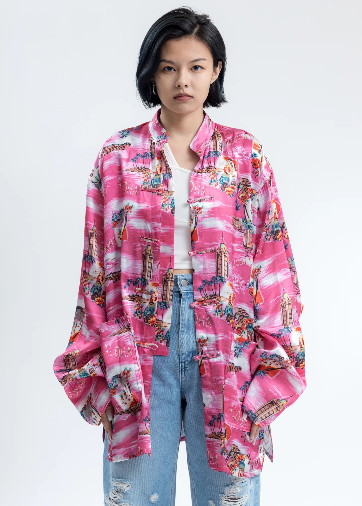 Pink Aloha Kung Fu Shirt - Image 4