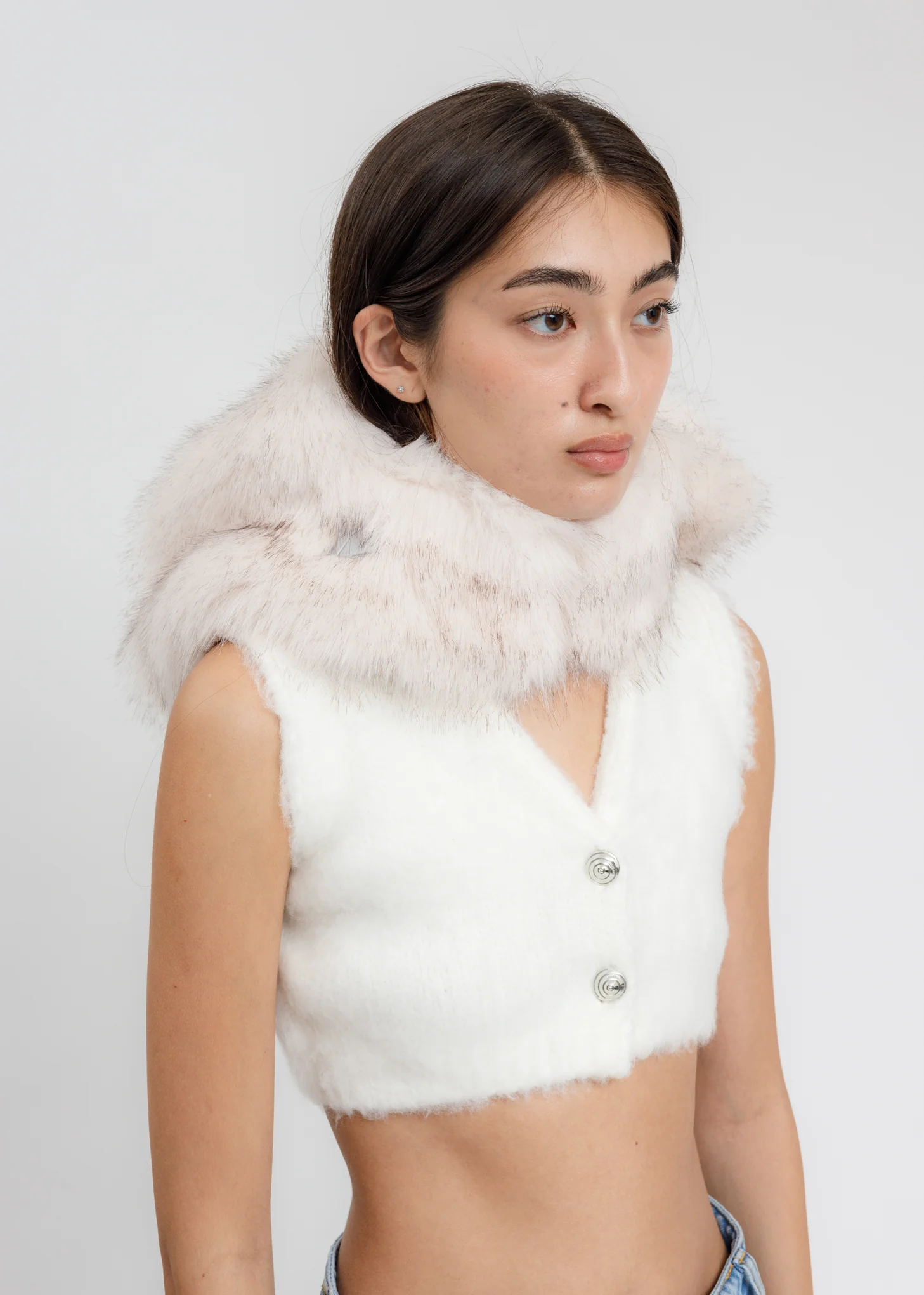 Pink And Black Faux Fur Quilting Hood - Image 2