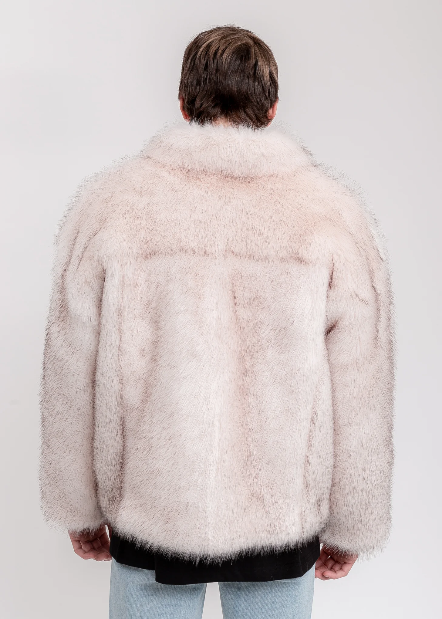 Pink And Black Faux Fur Trucker Jacket - Image 3