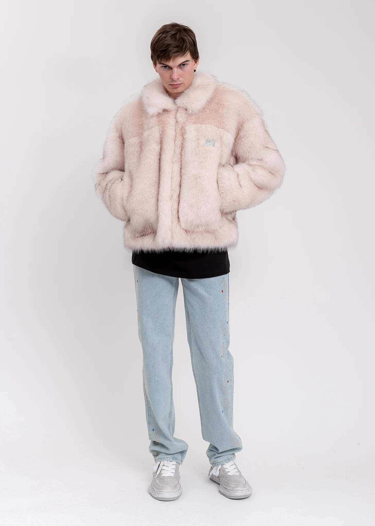 Pink And Black Faux Fur Trucker Jacket - Image 5