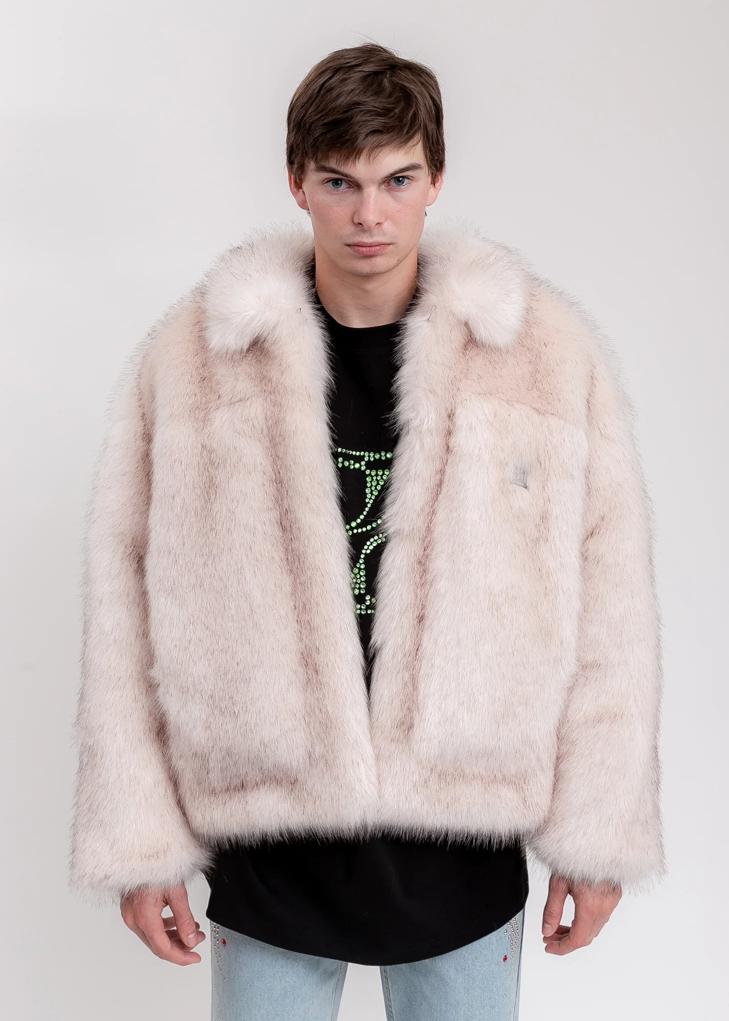 Pink And Black Faux Fur Trucker Jacket - Image 7