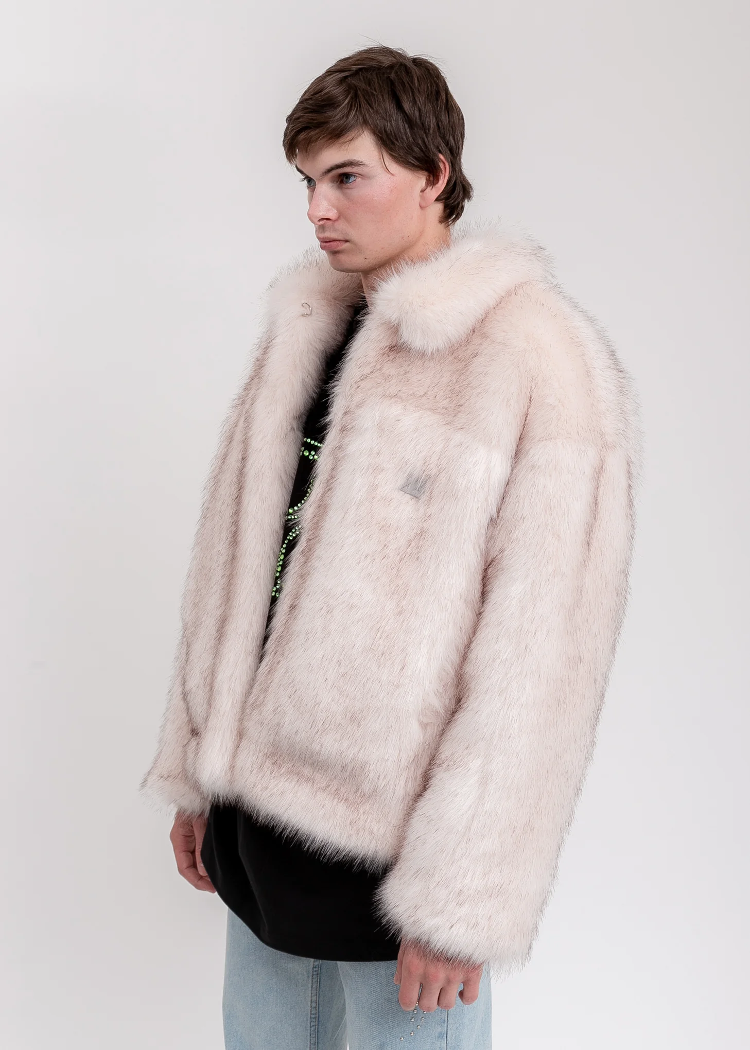 Pink And Black Faux Fur Trucker Jacket - Image 8
