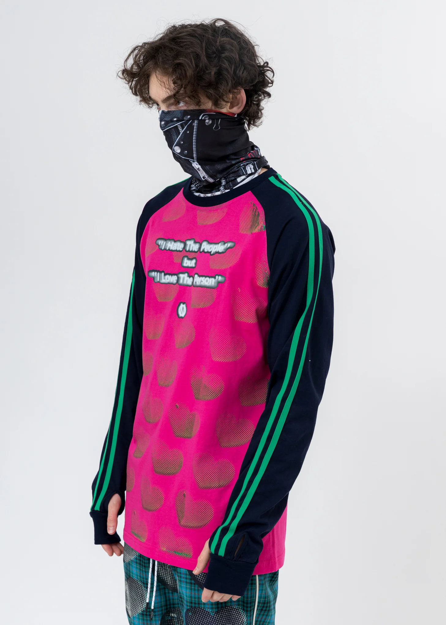 Pink And Navy "HATE PEOPLE LOVE PERSON" Long Sleeve T-Shirt - Image 5