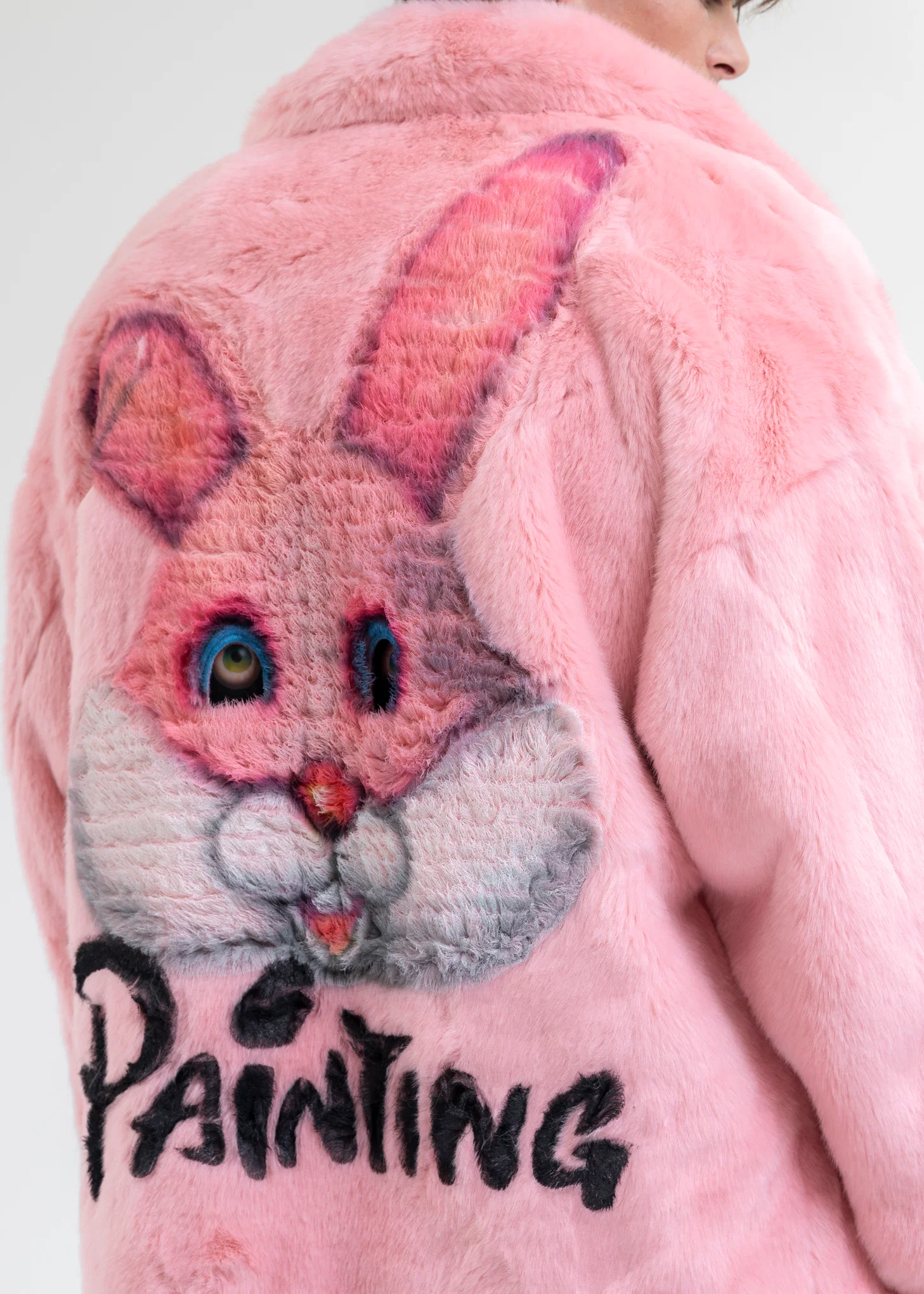 PINK AND-PAINTED FUR JACKET (RABBIT) - Image 2