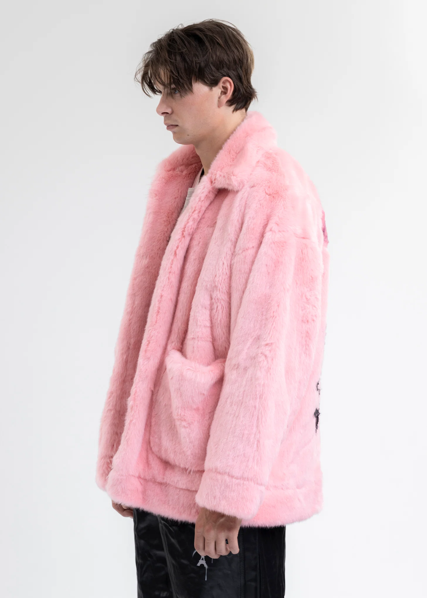 PINK AND-PAINTED FUR JACKET (RABBIT) - Image 3