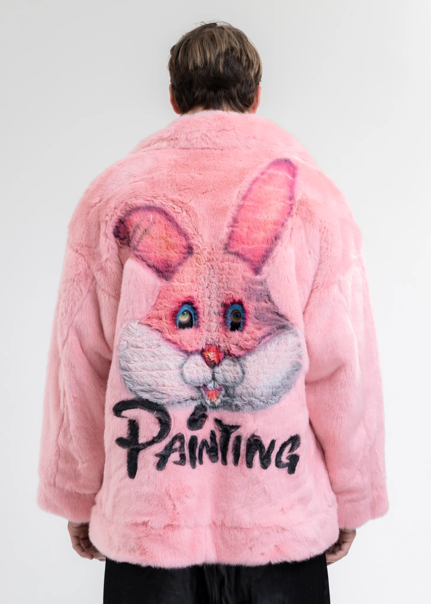 PINK AND-PAINTED FUR JACKET (RABBIT) - Image 4