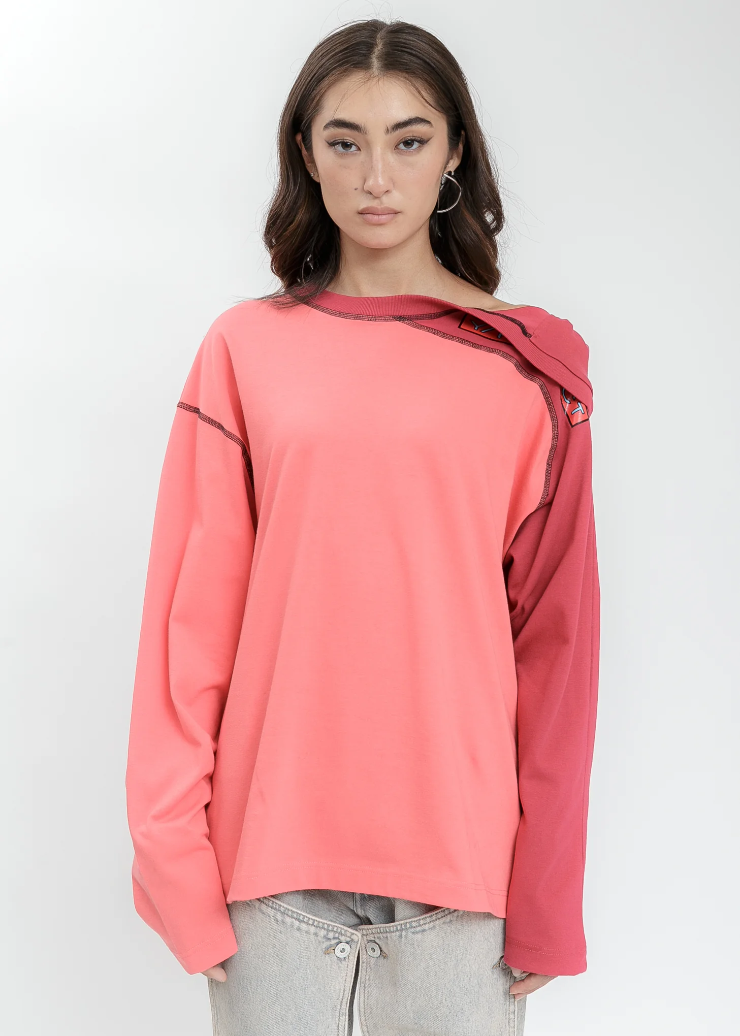 Pink And Salmon Clip Shoulder Long Sleeves - Image 5