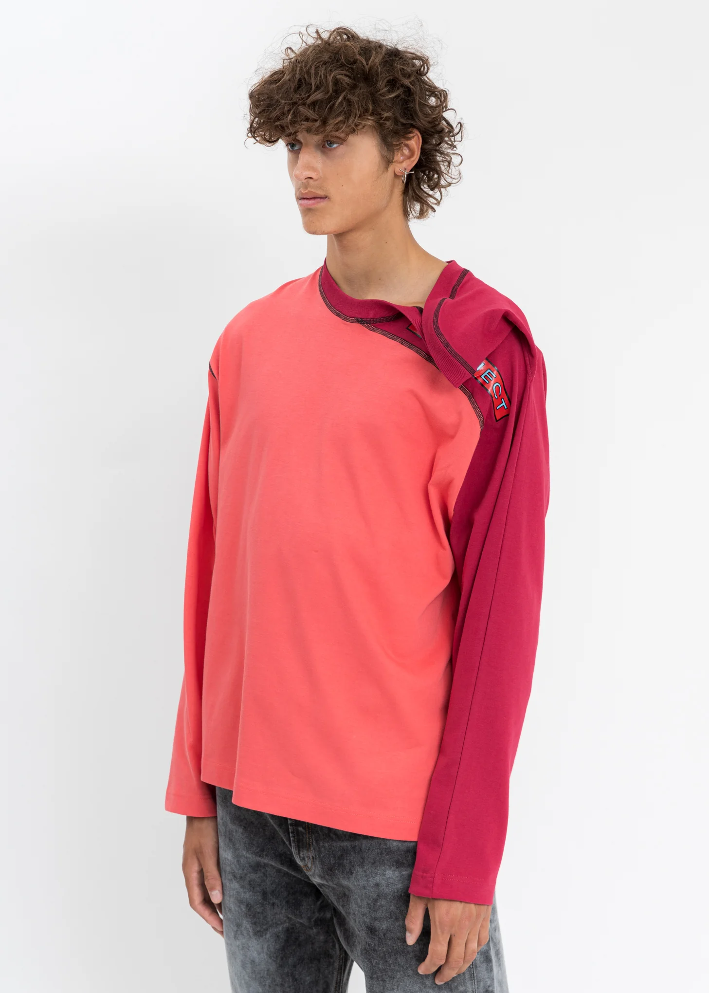 Pink And Salmon Clip Shoulder Long Sleeves - Image 4