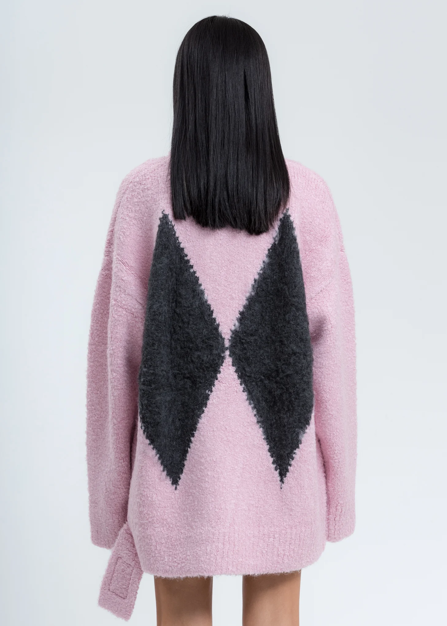 Pink Argyle Knit Sweater - Image 2