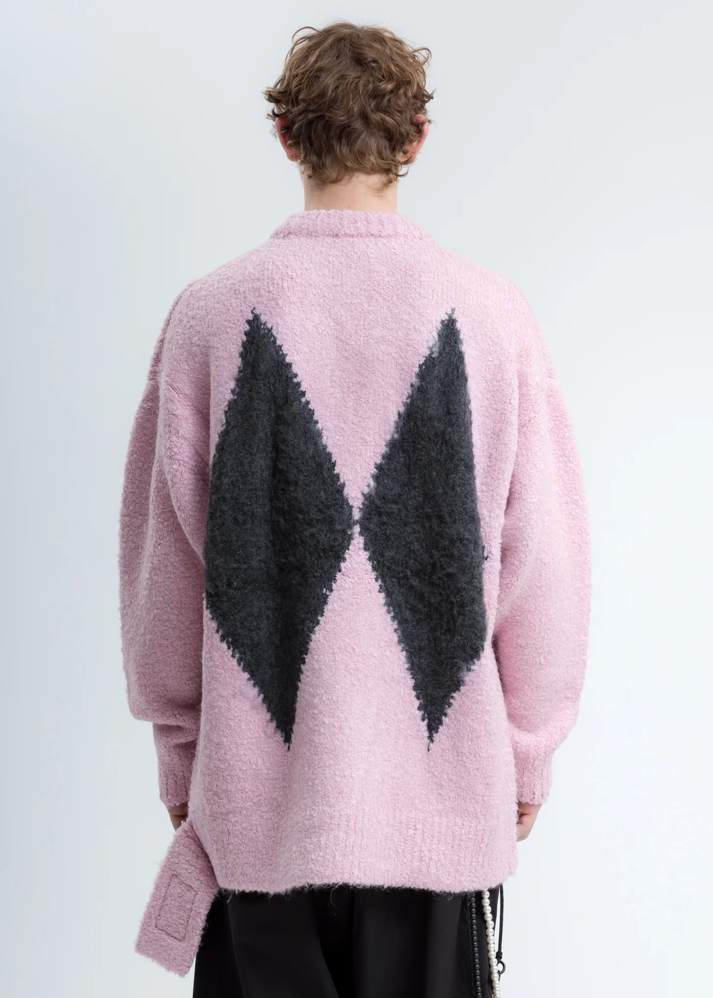 Pink Argyle Knit Sweater - Image 2