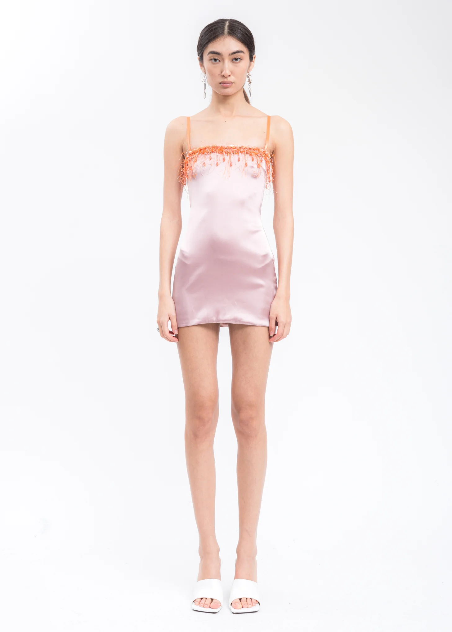 Pink Beaded Mini Dress