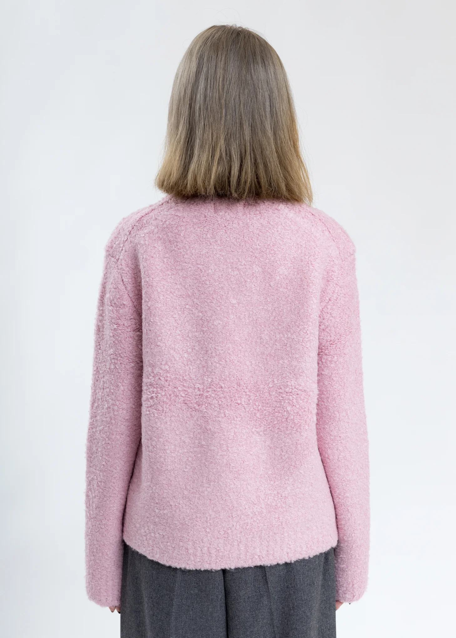 Pink Boucle Knit Sweater - Image 4