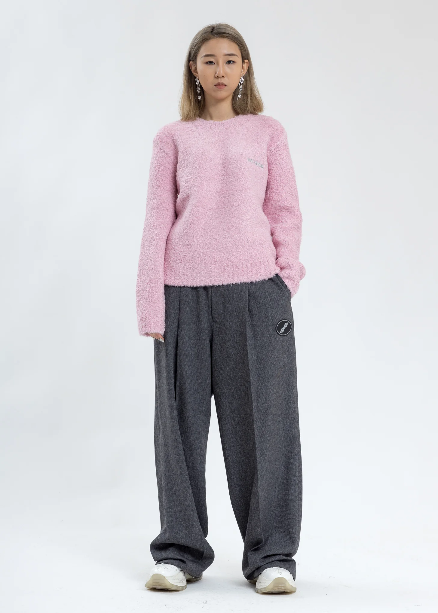 Pink Boucle Knit Sweater - Image 5