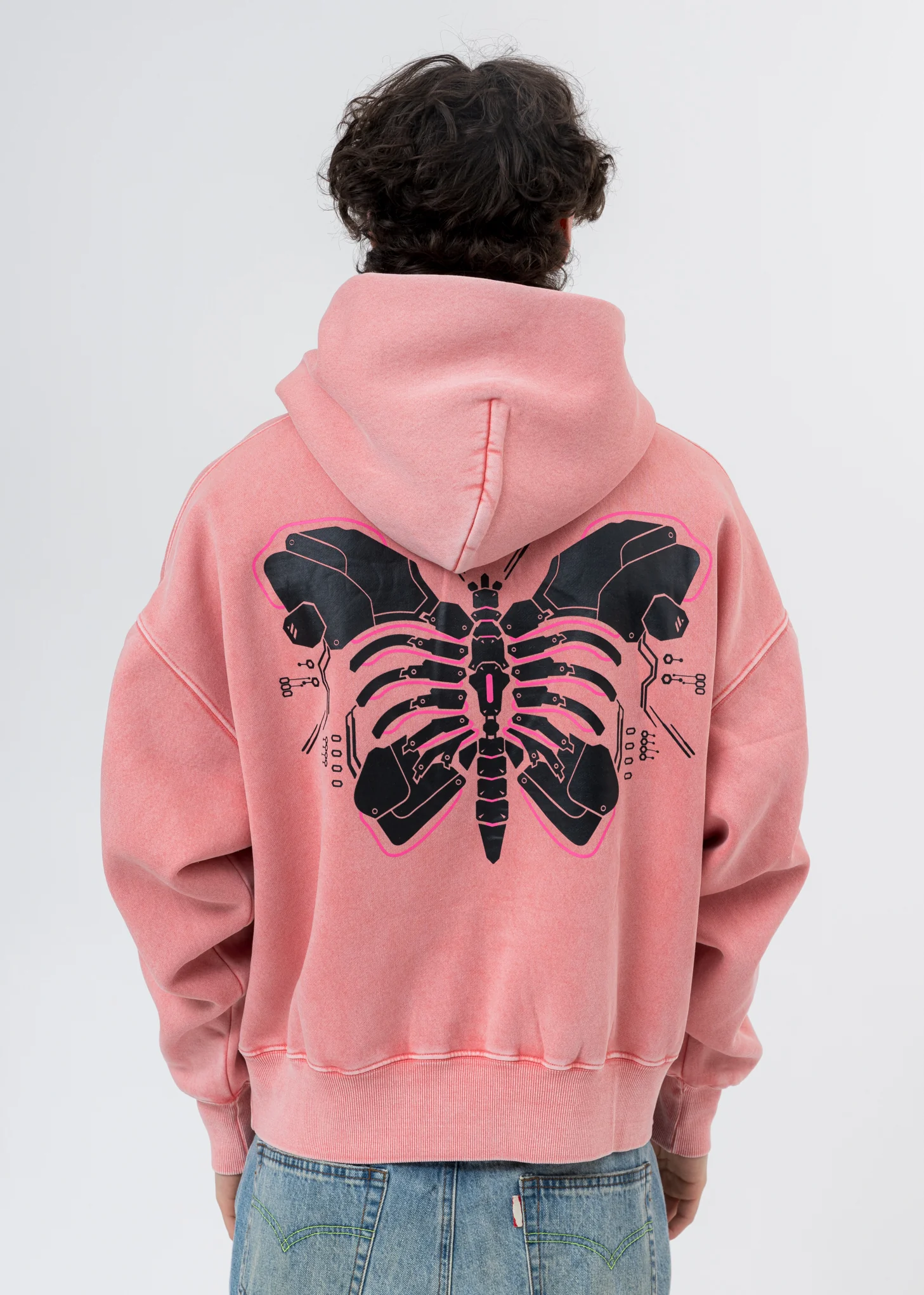 Pink Butterfly Rib Cage Hoodie - Image 2