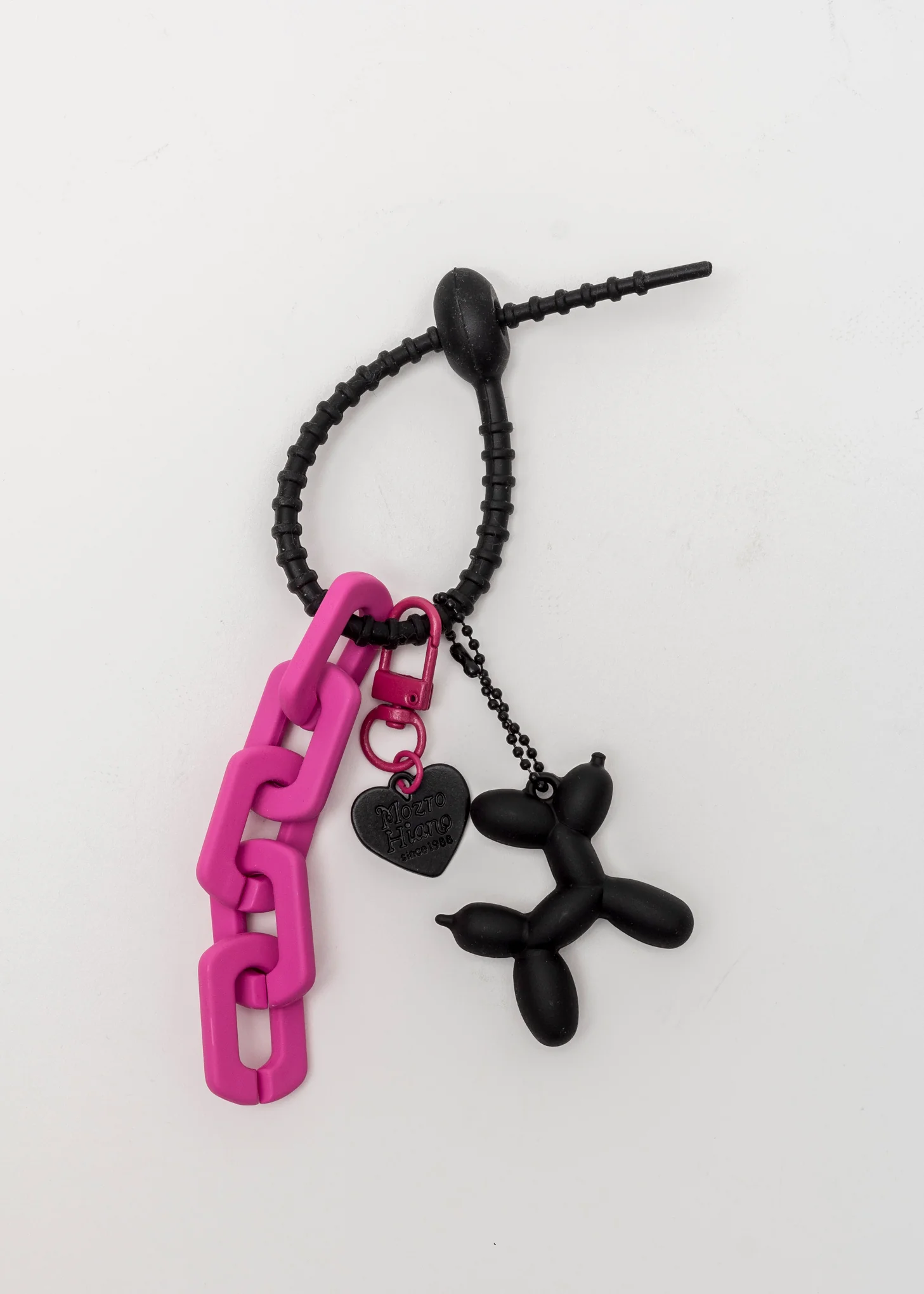 Pink Chain /Black Hearts Keyring - Single - Image 3
