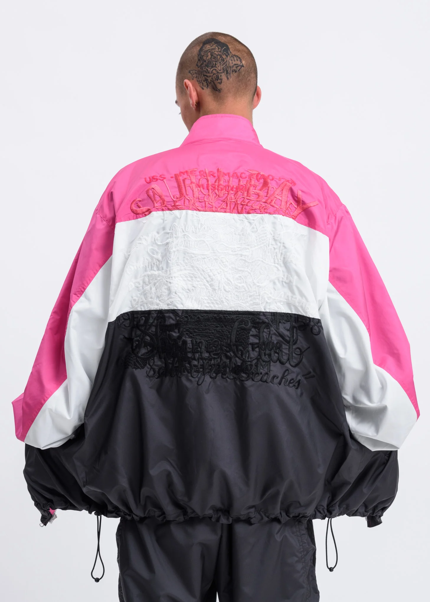 Pink Chaos Embroidery Track Jacket