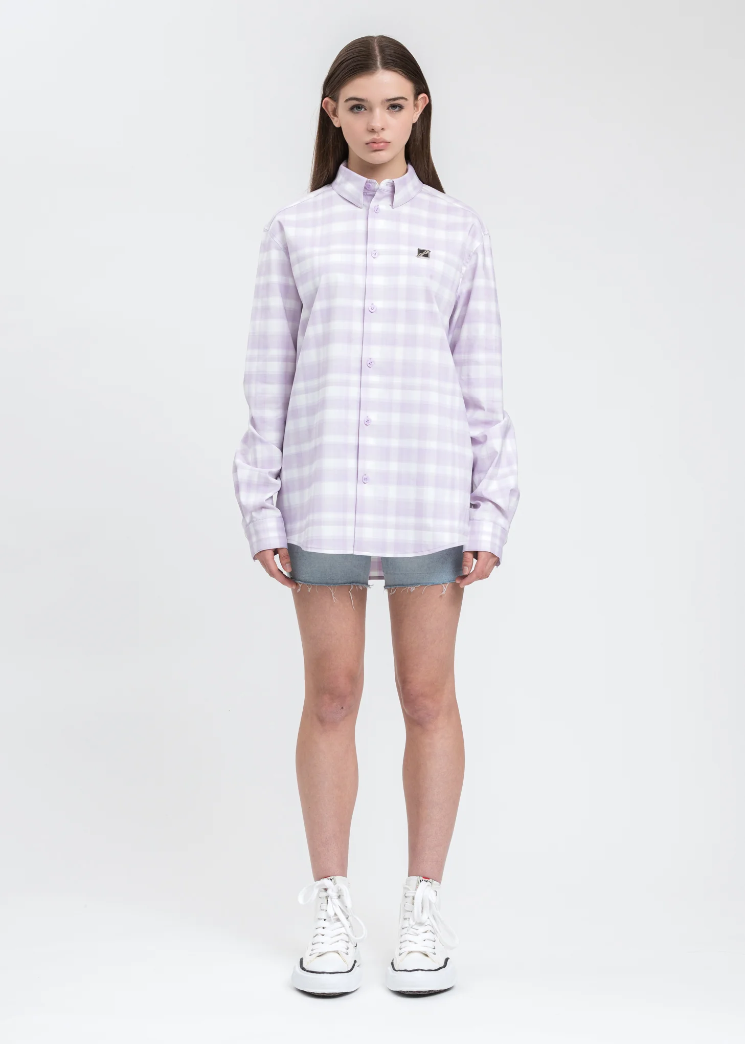 Pink Checked Logo Print Shirt - Image 5
