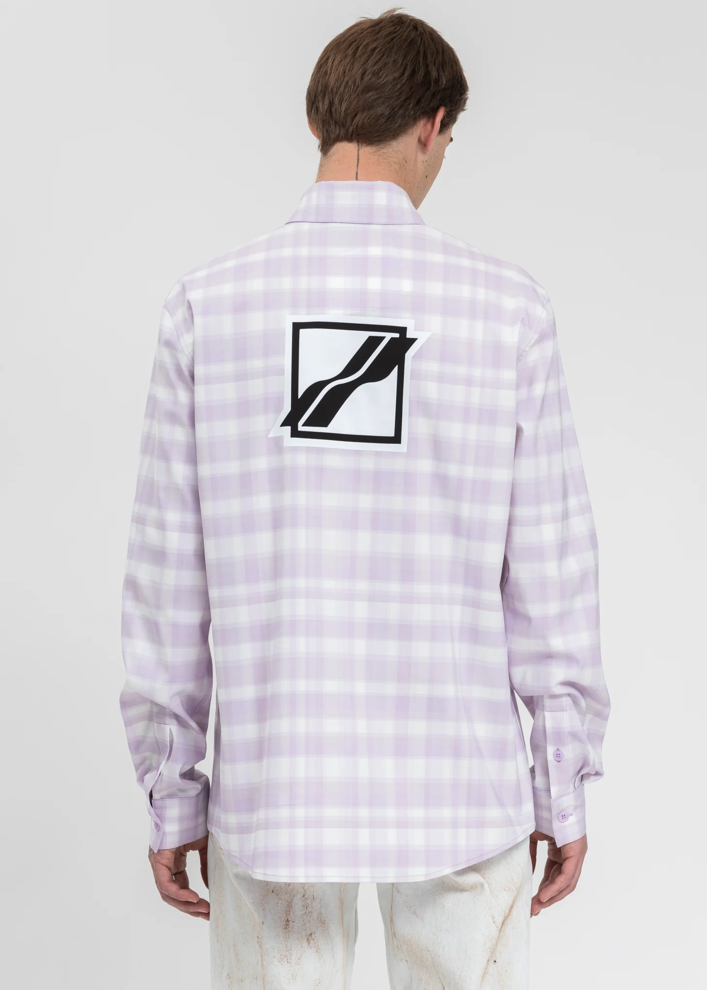 Pink Checked Logo Print Shirt - Image 2
