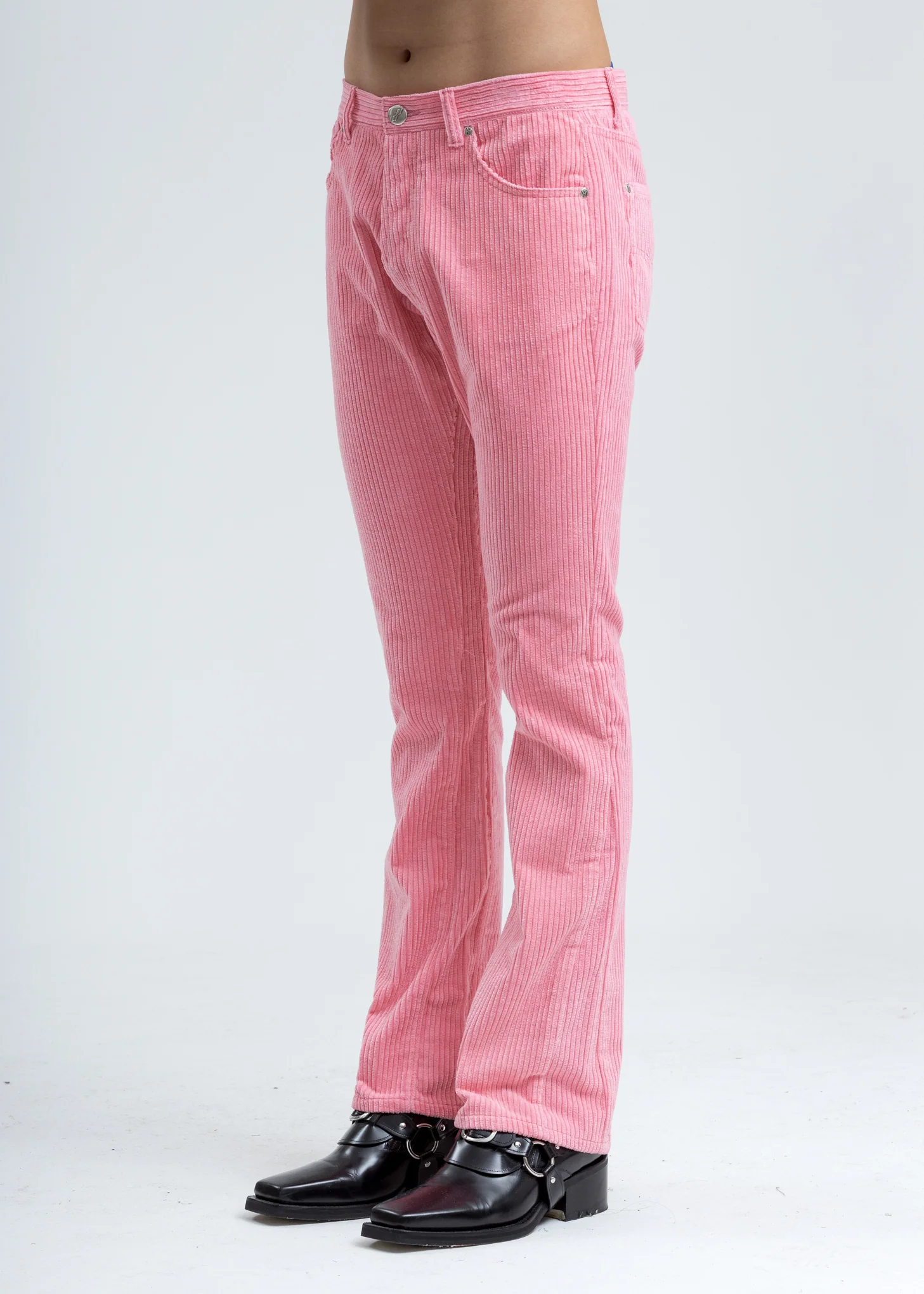 Pink Corduroy Embossed Semi-Boots Cut Trouser - Image 2