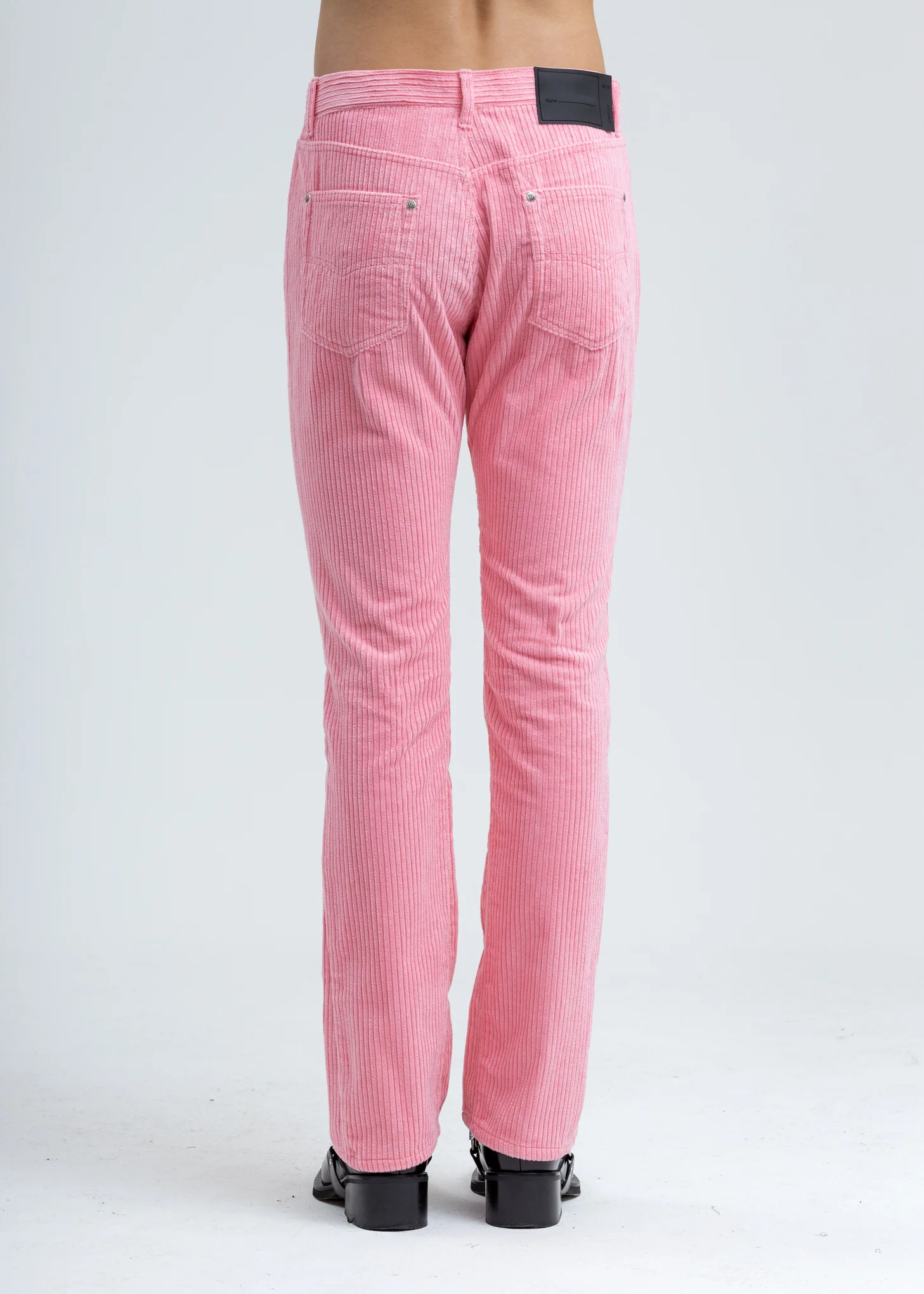 Pink Corduroy Embossed Semi-Boots Cut Trouser - Image 3