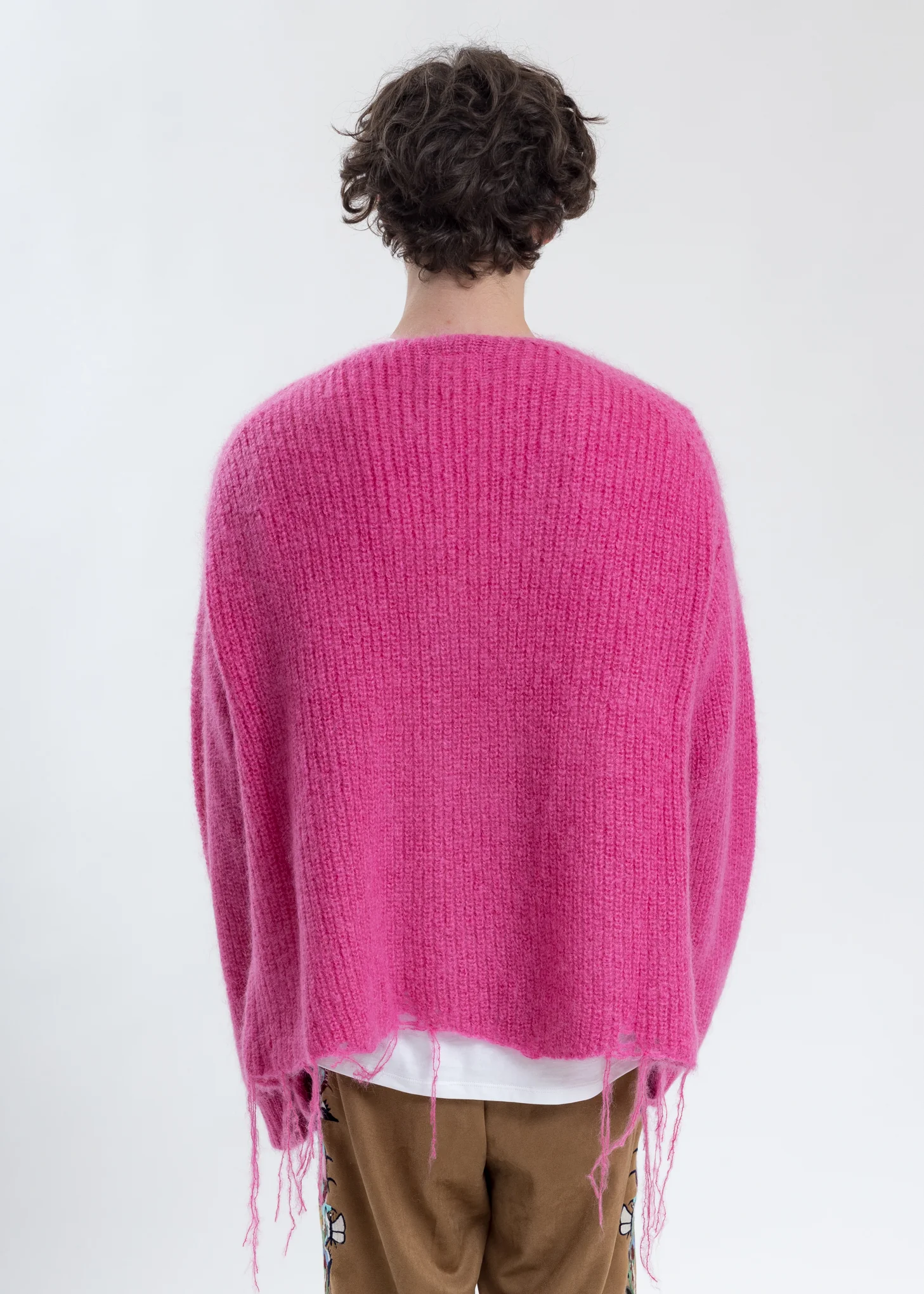 Pink Doll Embroidery Mohair Cardigan - Image 6