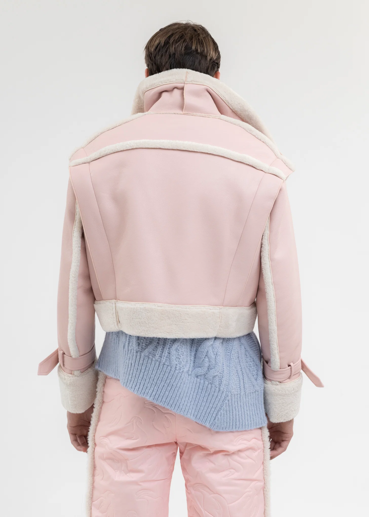 PINK DOUBLE SIDE SHERPA JACKET - Image 3