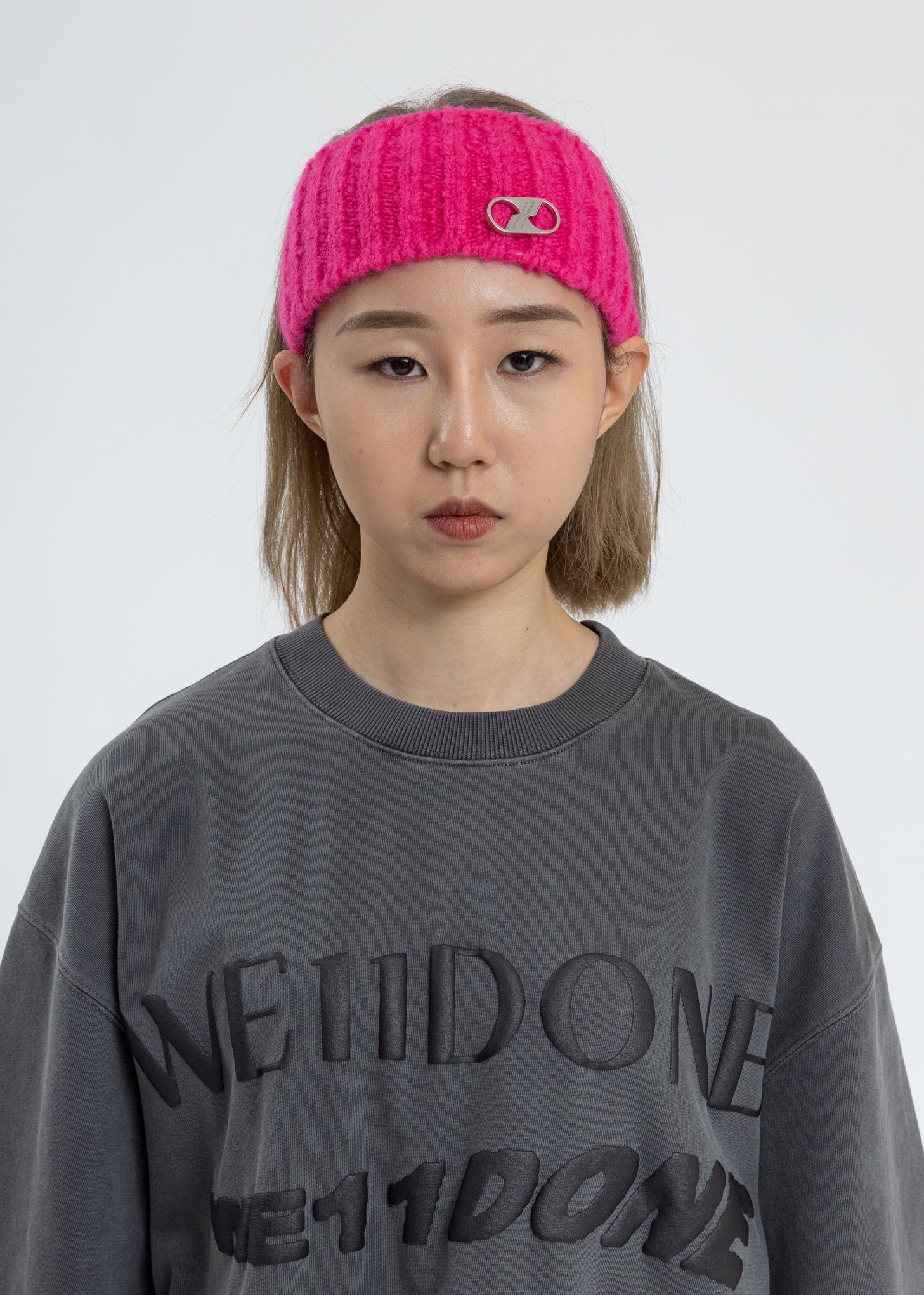Pink Embroidered Metal Logo Hairband - Image 2