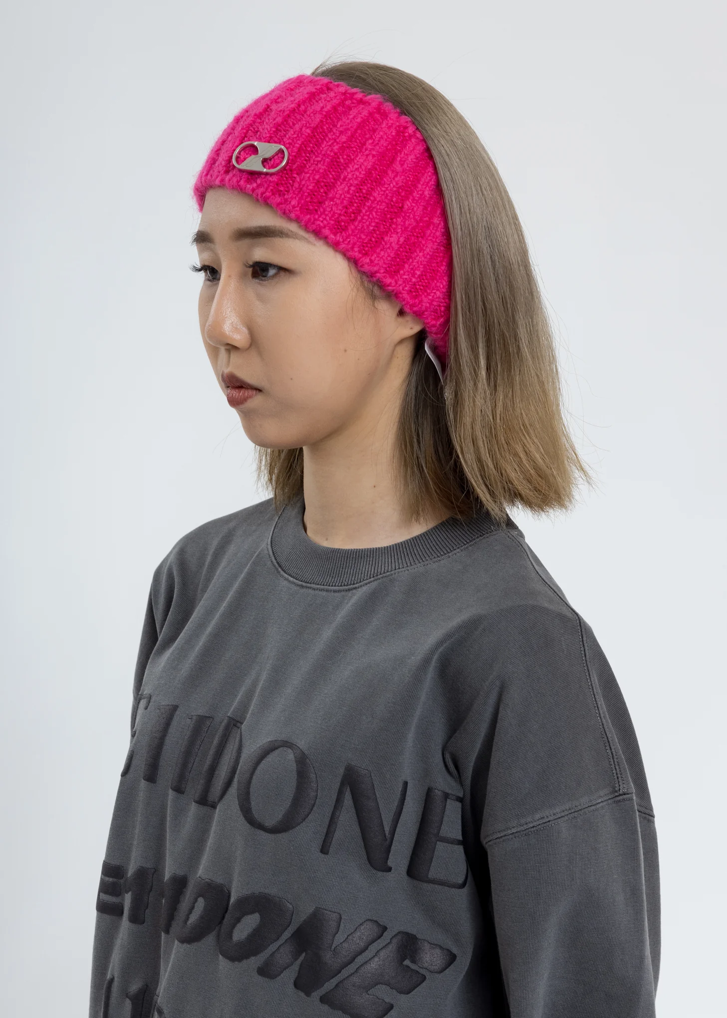 Pink Embroidered Metal Logo Hairband - Image 3
