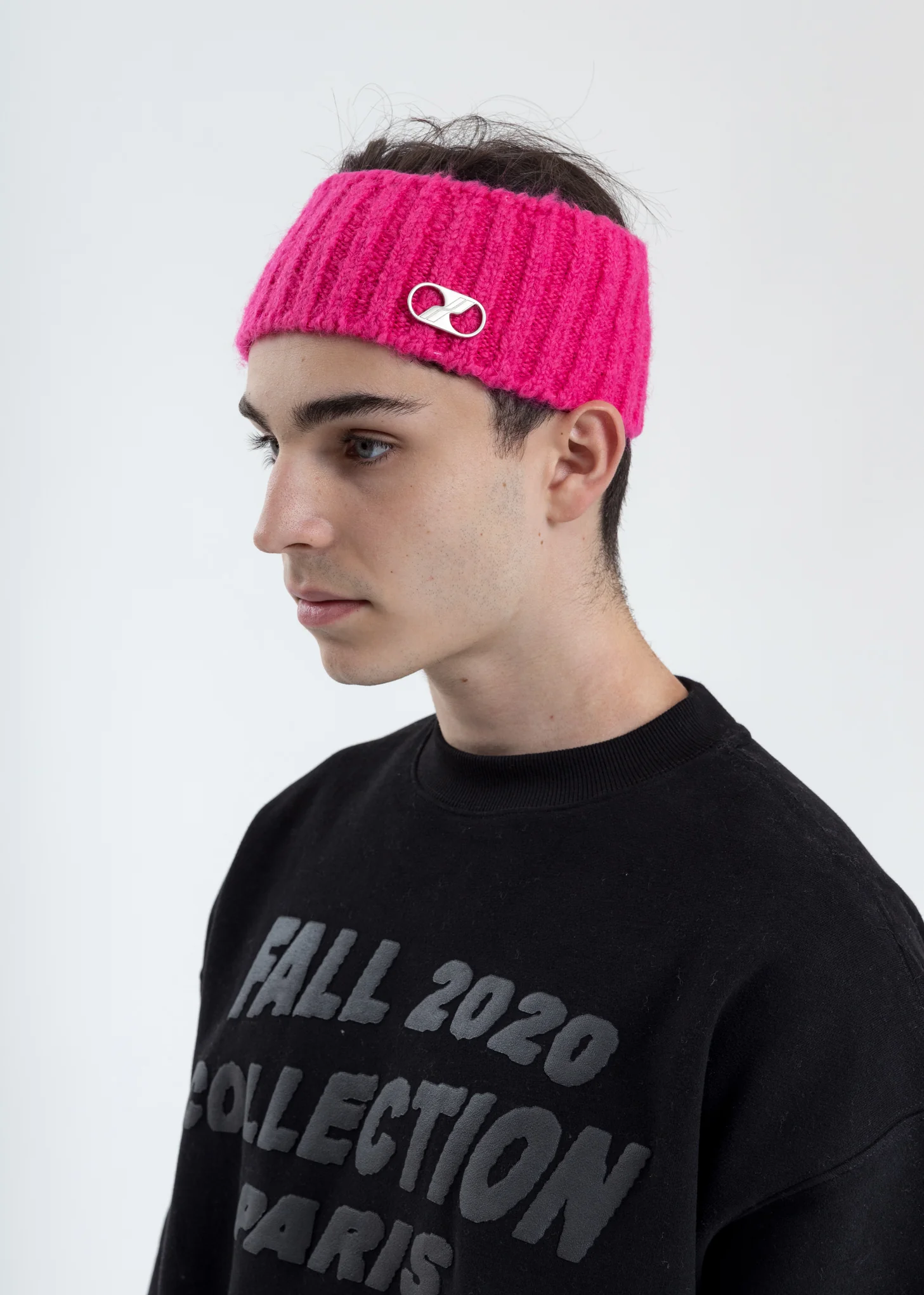 Pink Embroidered Metal Logo Hairband - Image 3