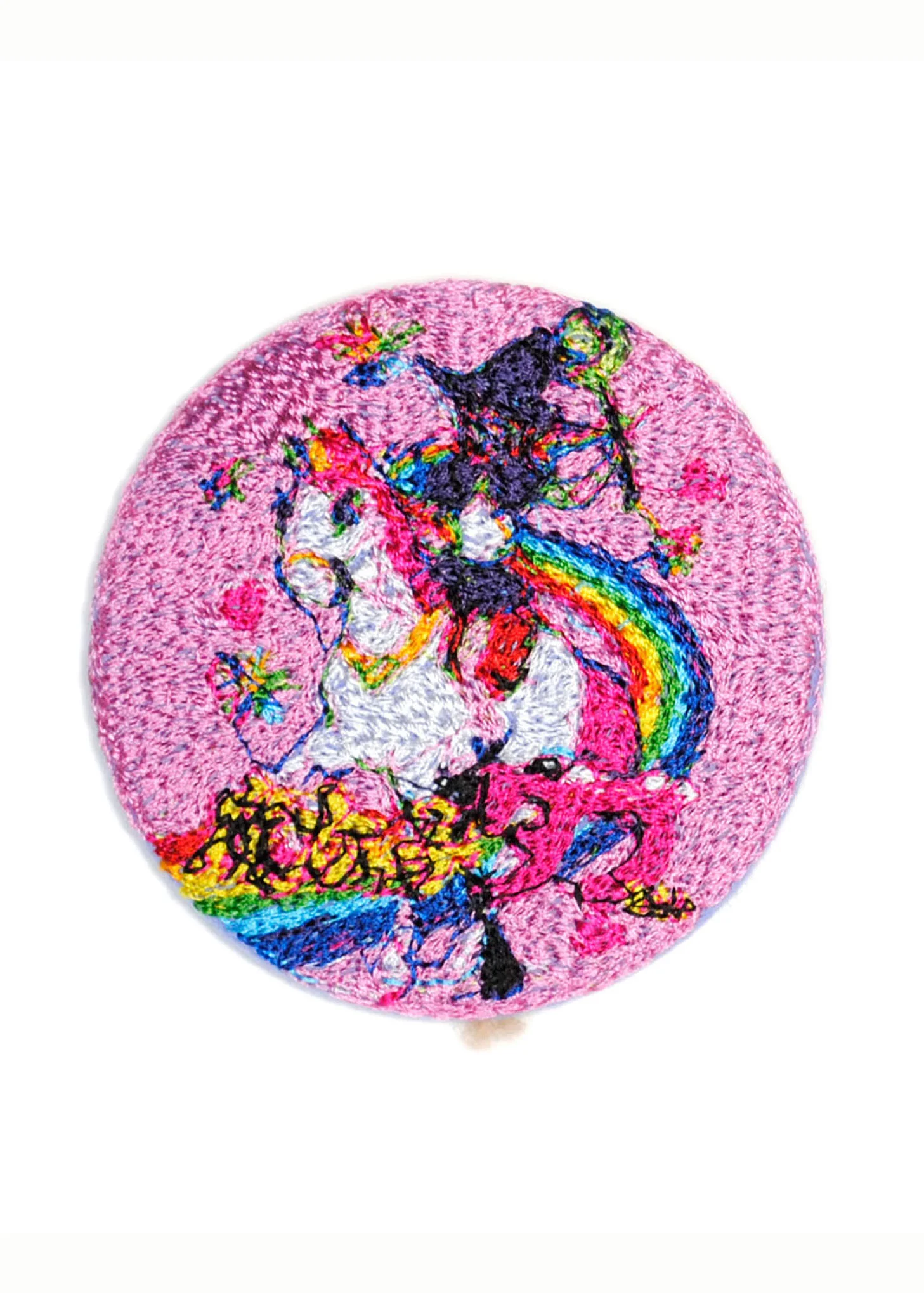Pink Embroidery Badge