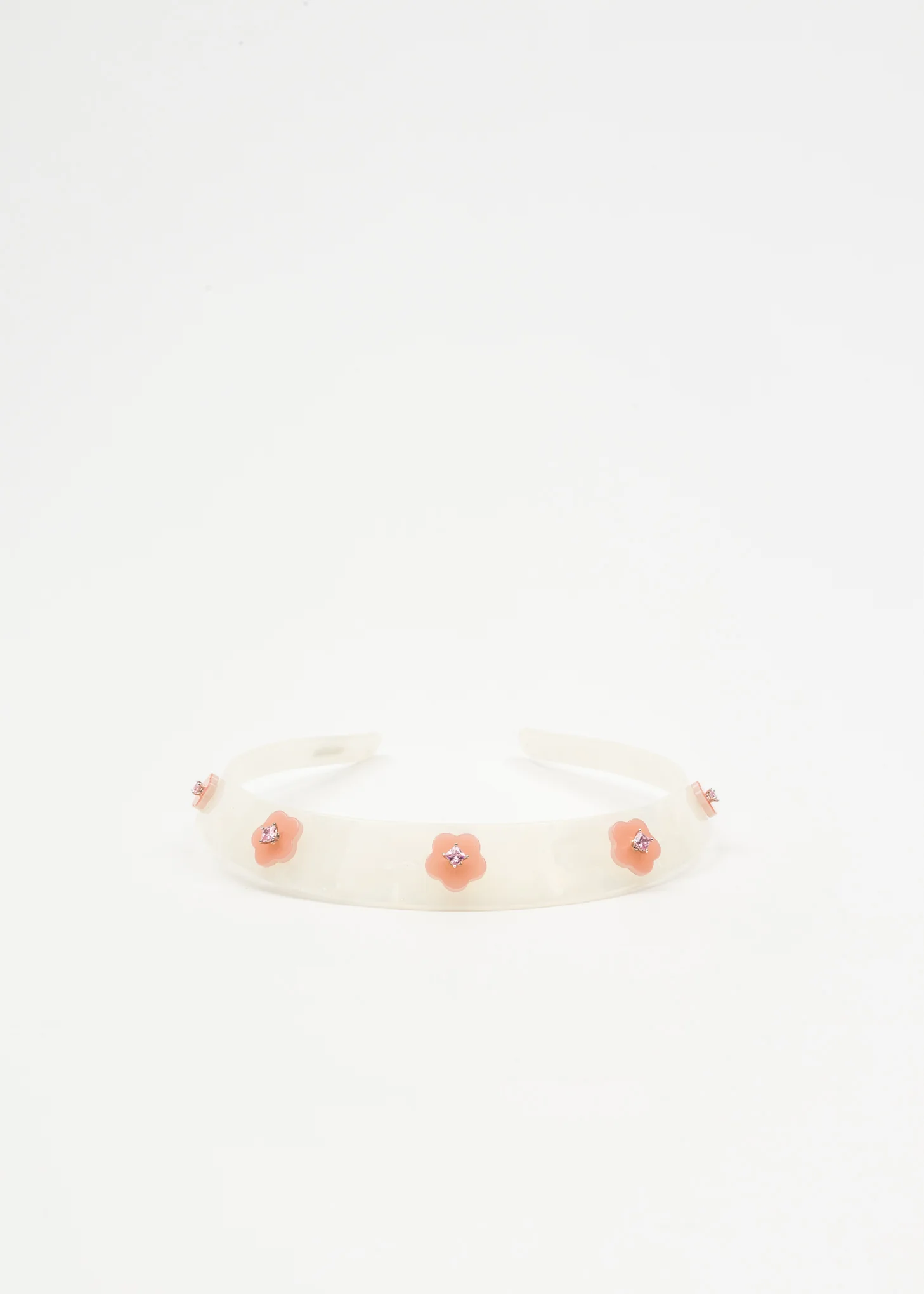 Pink Flowers With Diamond Headband - Image 4
