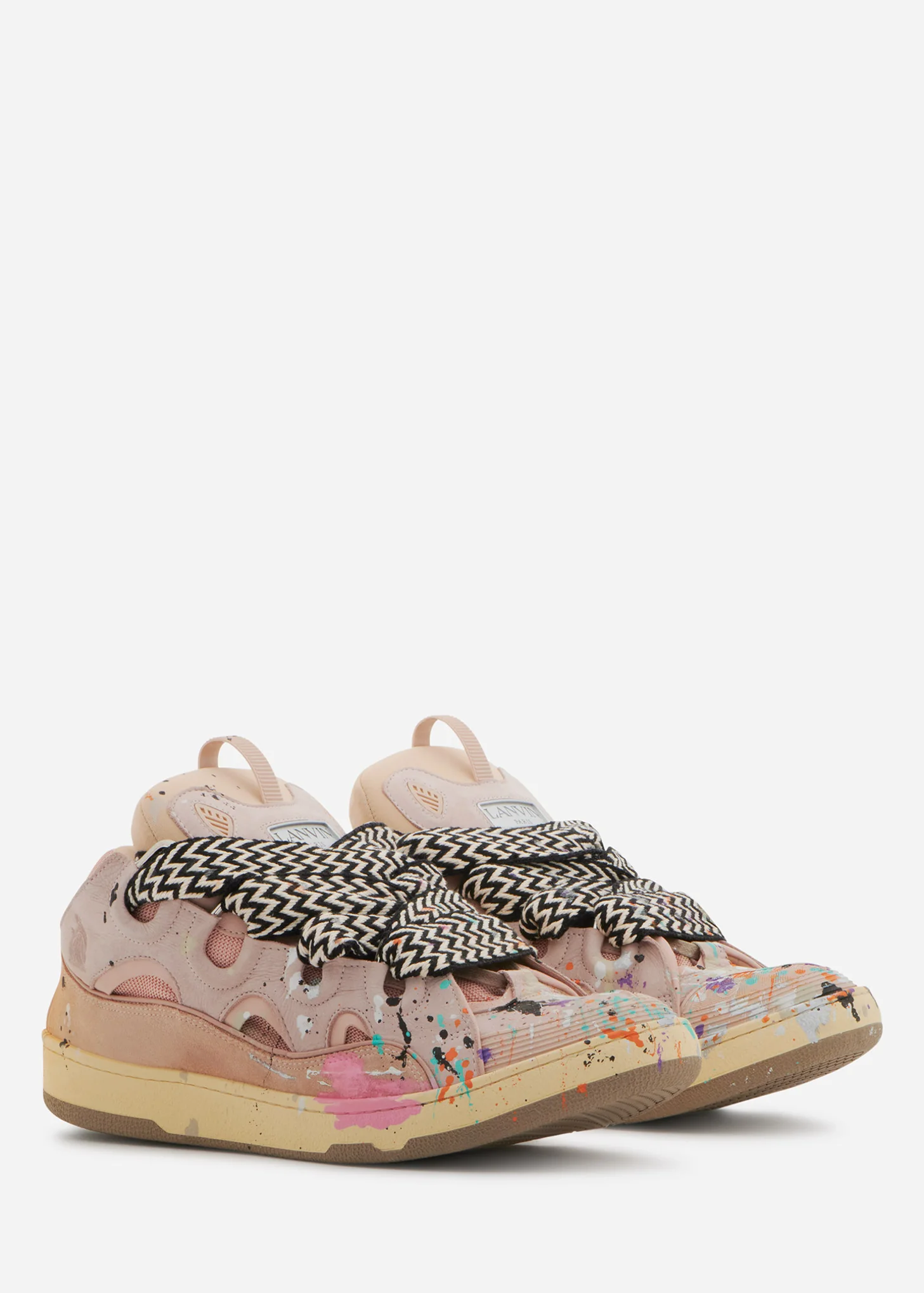 Pink GALLERY DEPT. X LANVIN LEATHER CURB SNEAKERS