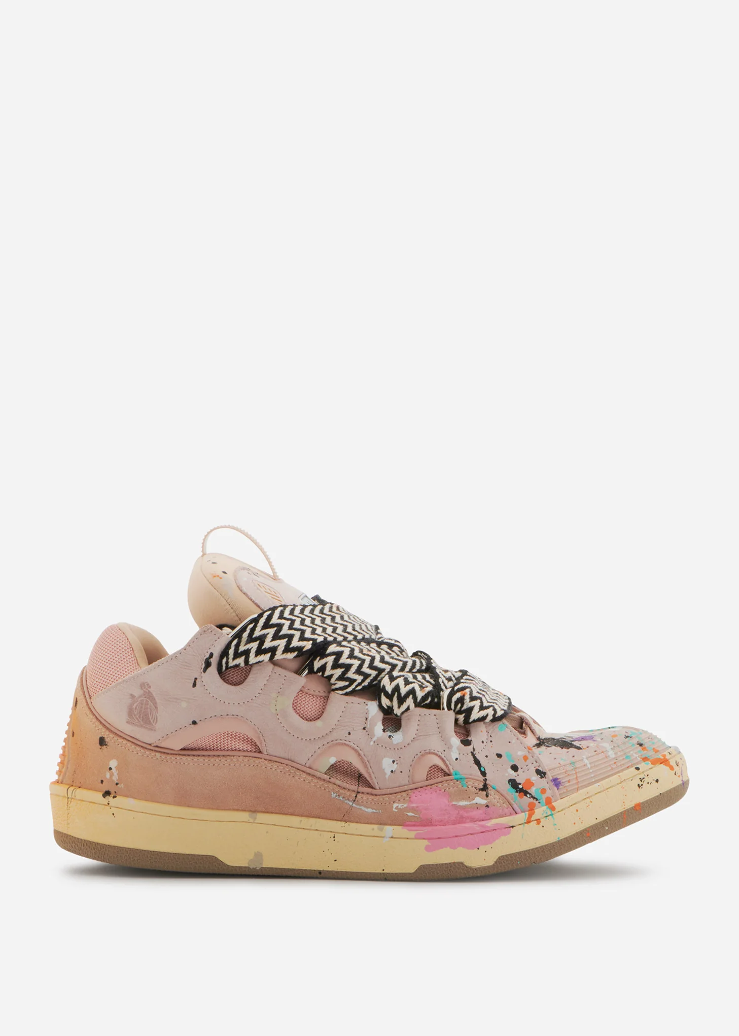 Pink GALLERY DEPT. X LANVIN LEATHER CURB SNEAKERS - Image 4