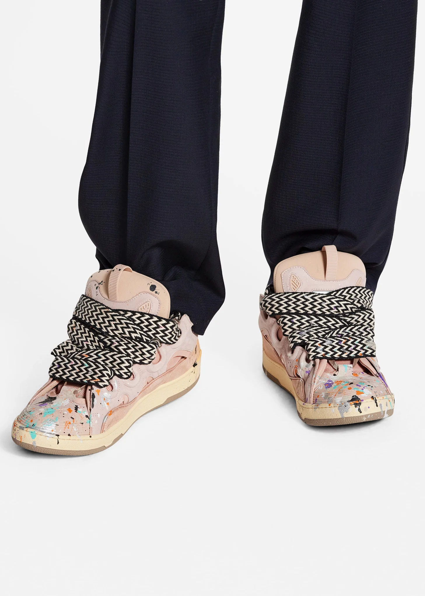 Pink GALLERY DEPT. X LANVIN LEATHER CURB SNEAKERS - Image 6