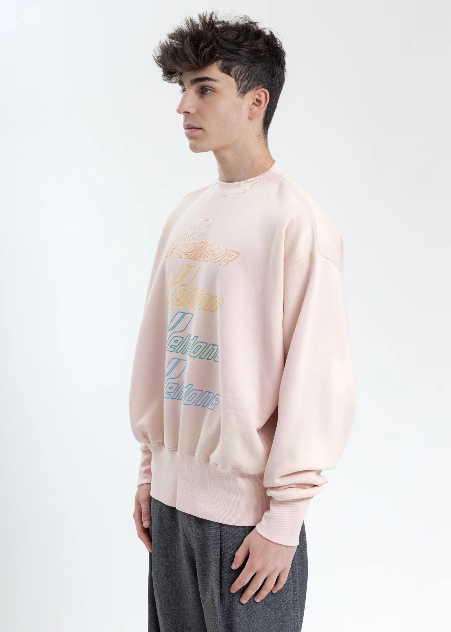 Pink Hand Bleached Iridescent Logo Sweater - Image 3
