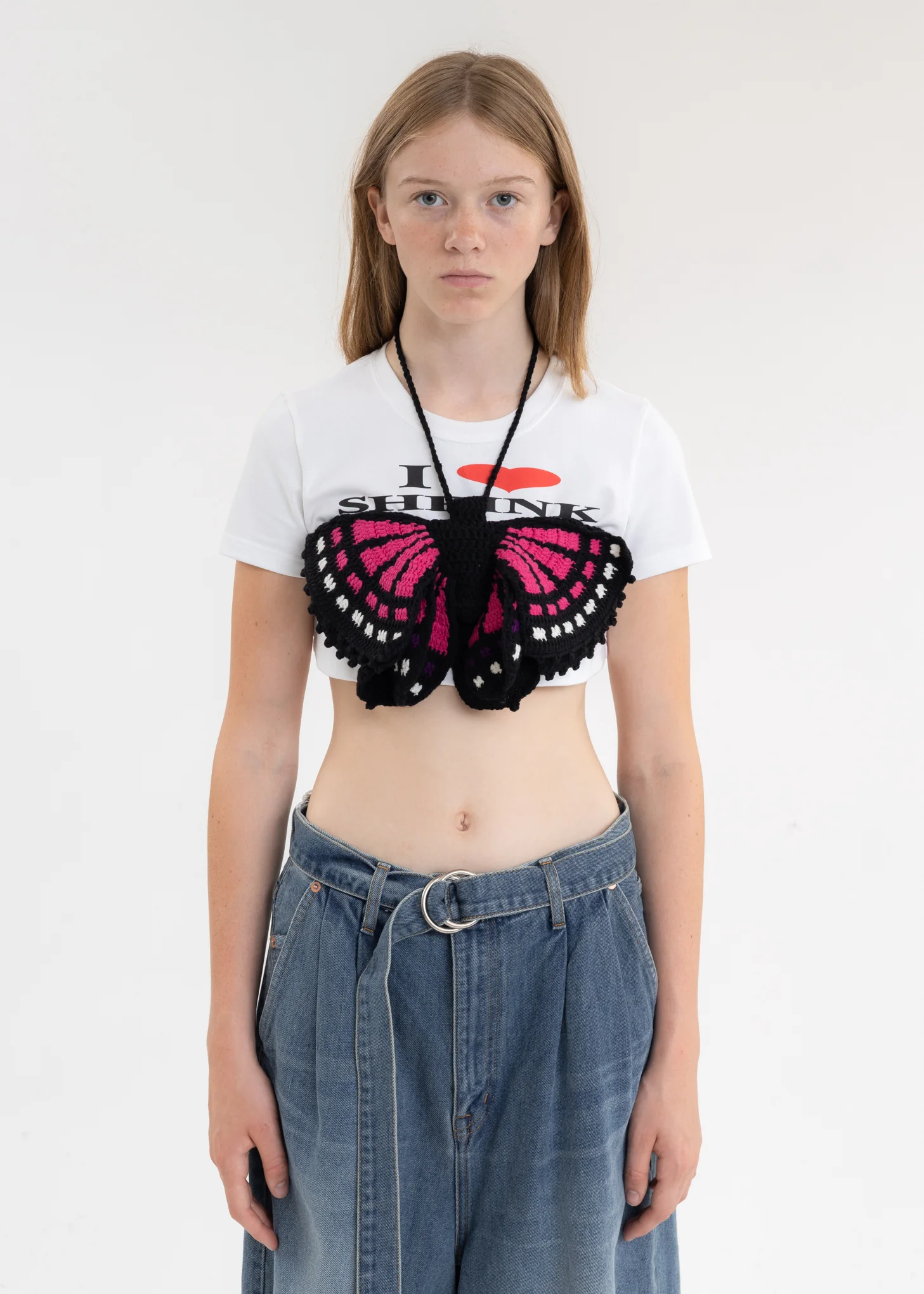 Pink HAND-CROCHET BUTTERFLY TOPS