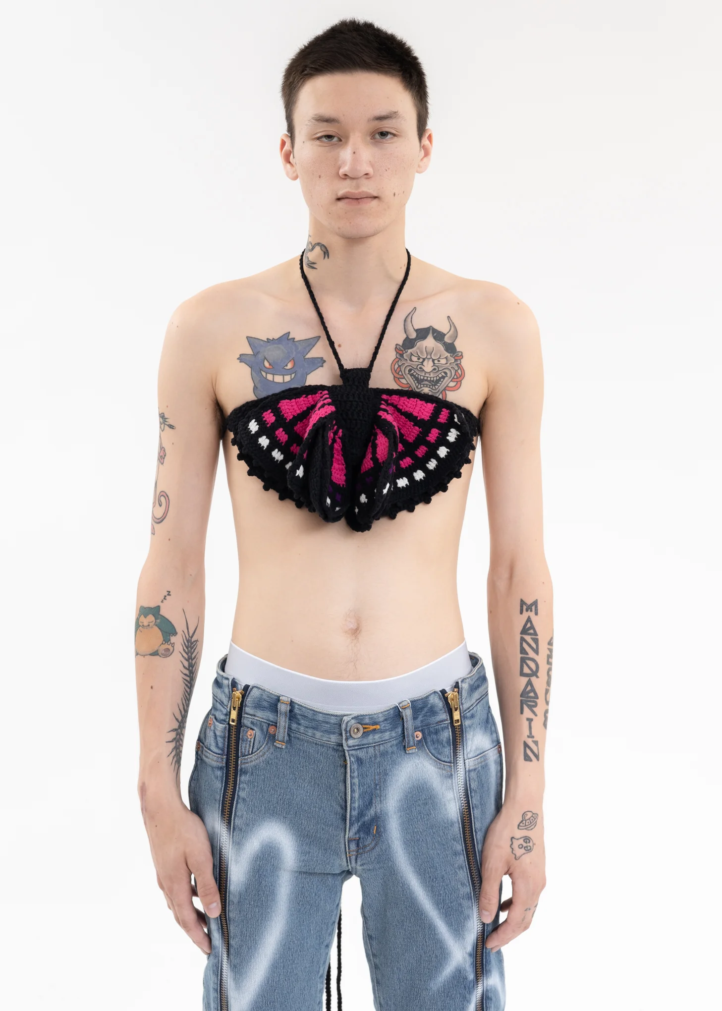 Pink HAND-CROCHET BUTTERFLY TOPS