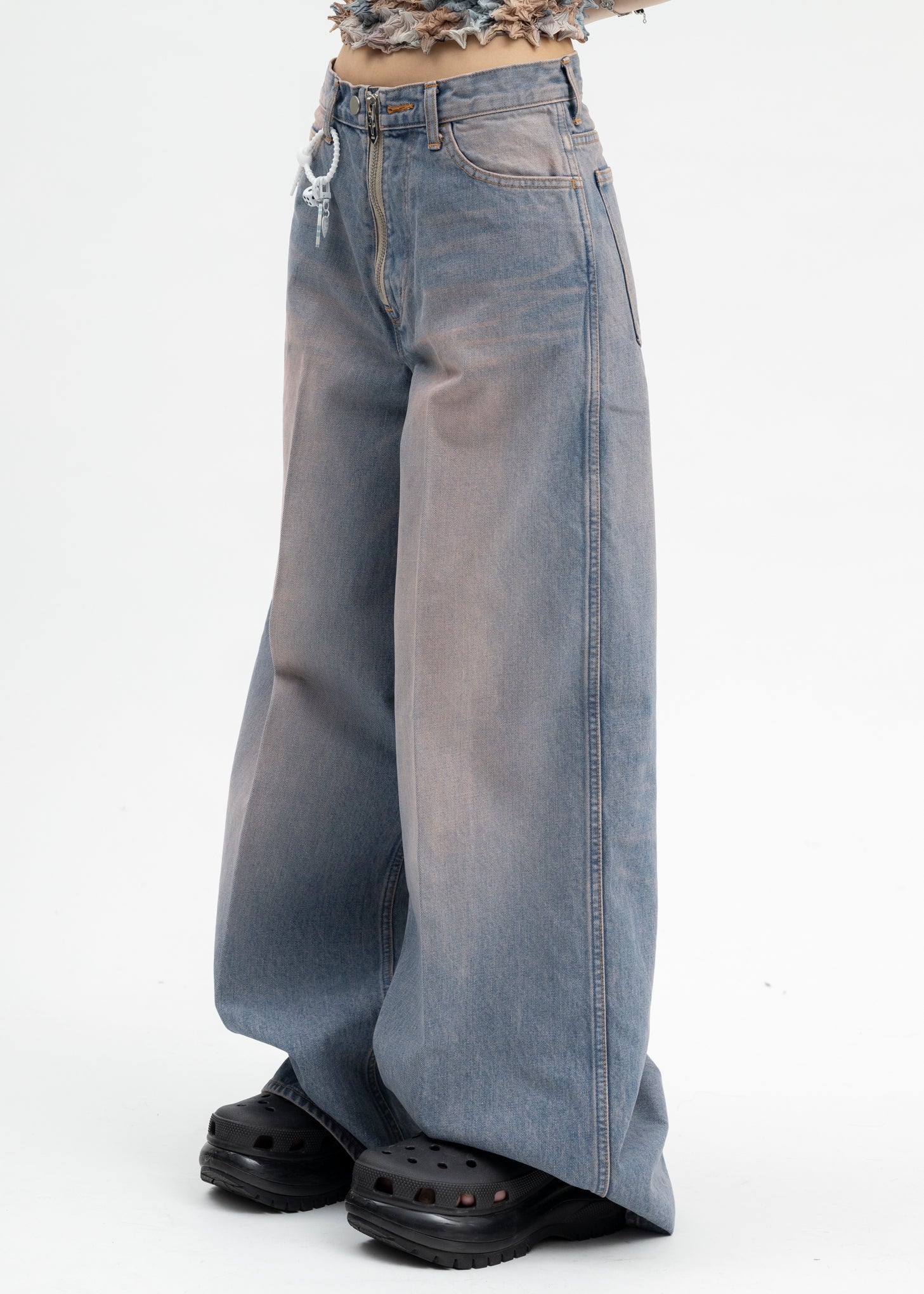 PINK INDIGO "MASUBOYS" BAGGY JEANS (OVER DYE) - Image 2