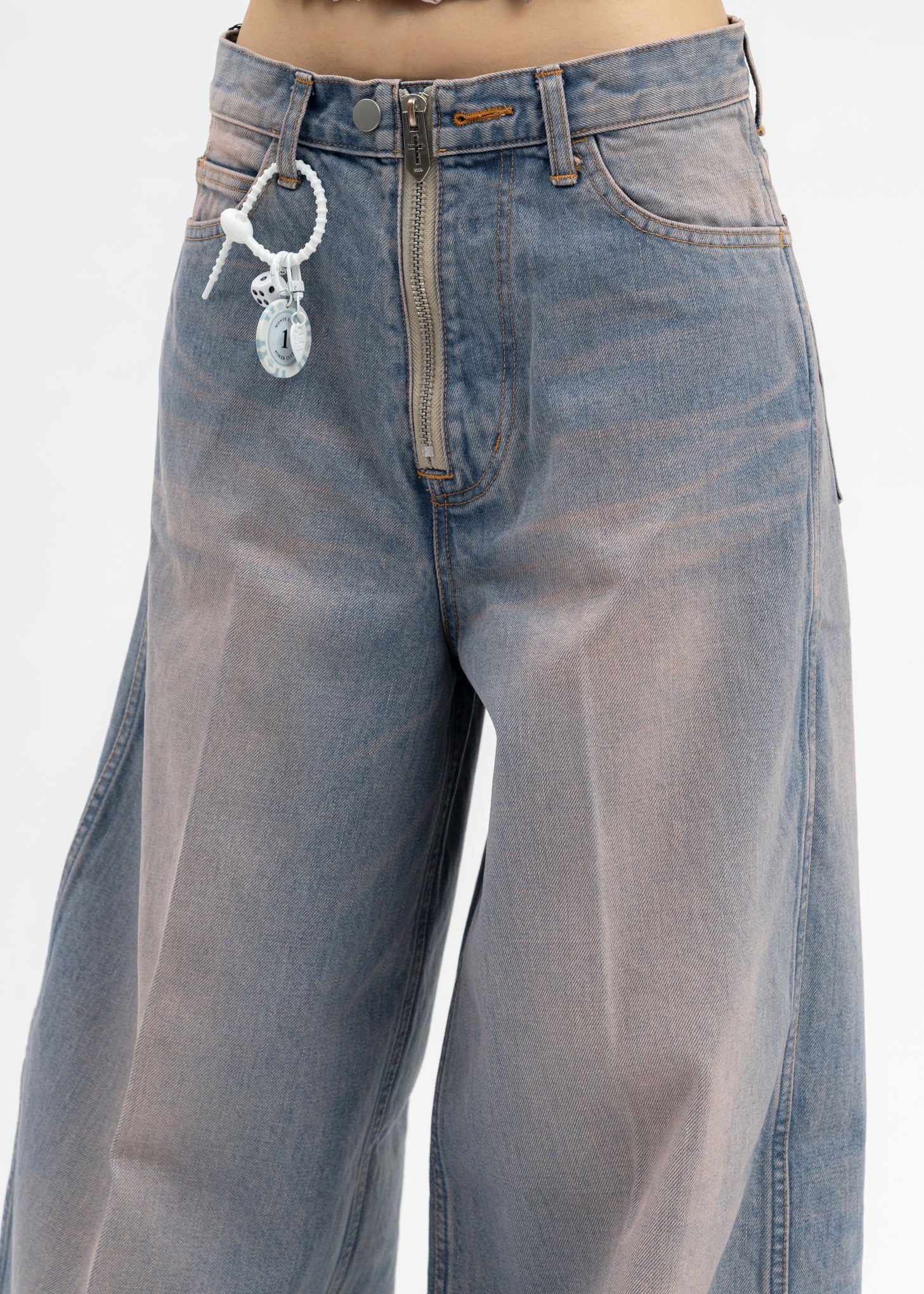 PINK INDIGO "MASUBOYS" BAGGY JEANS (OVER DYE) - Image 4